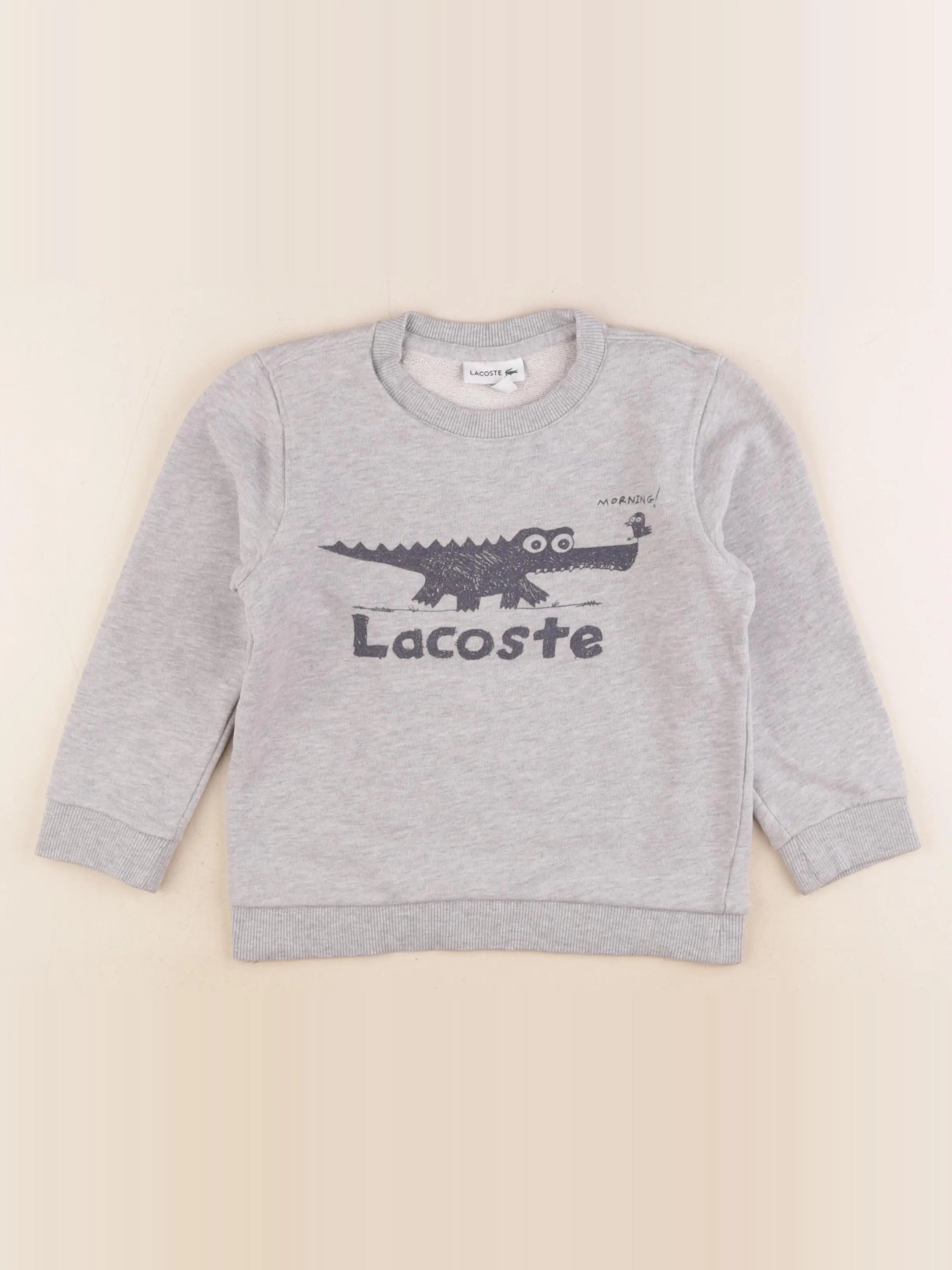 Lacoste - sweat gris - 6 ans