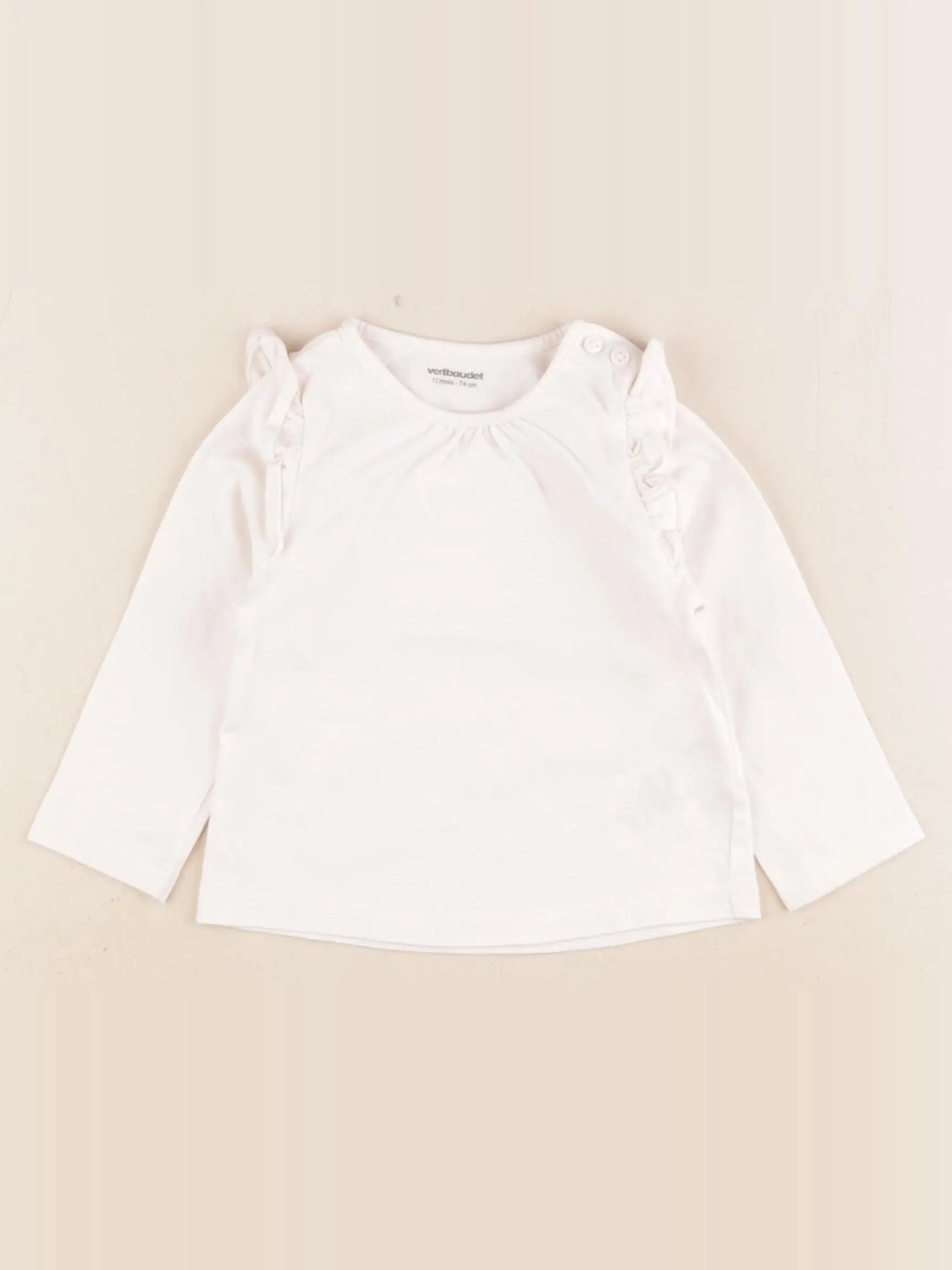 Vertbaudet - tee-shirt blanc - 12 mois