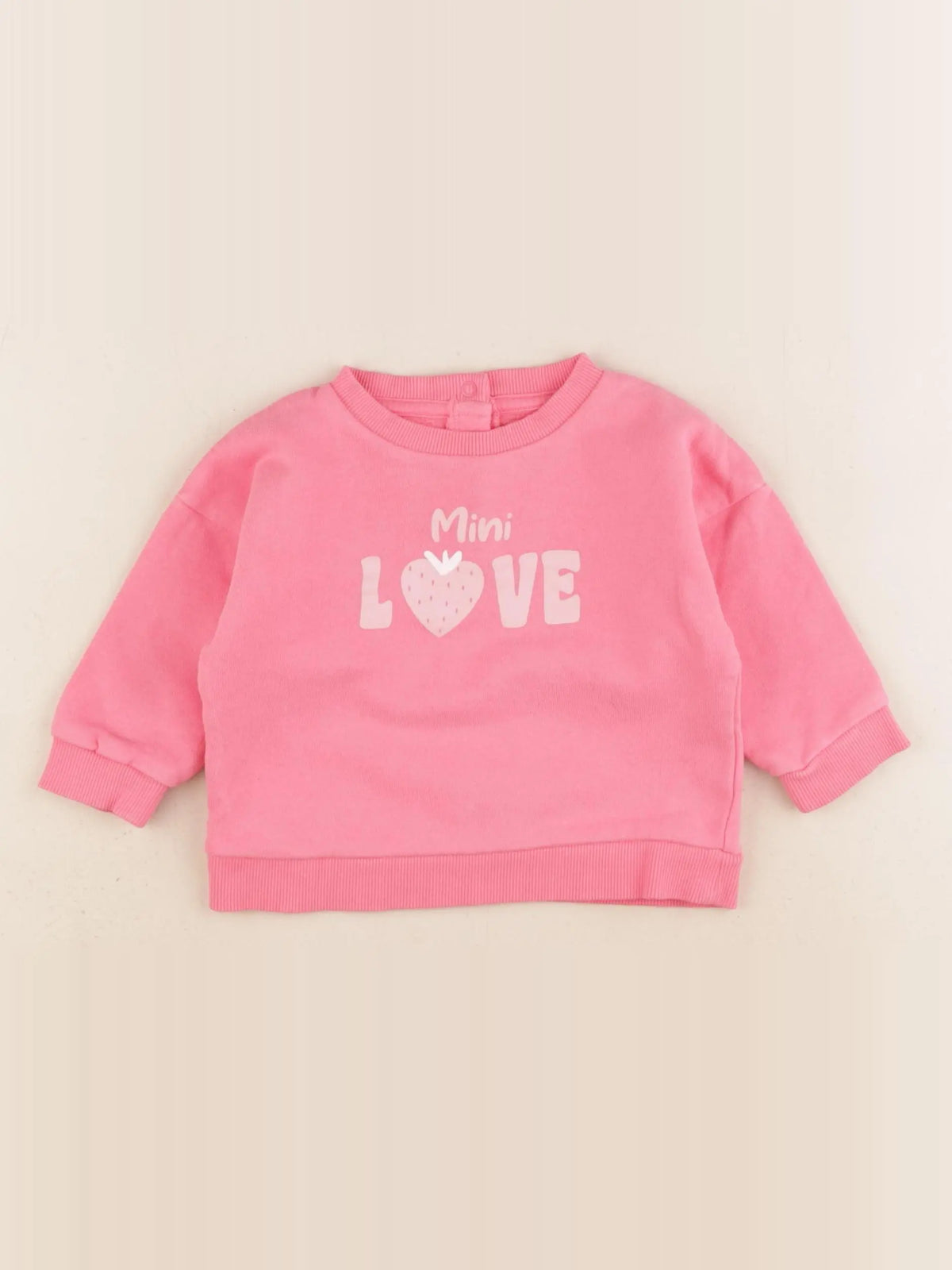 Vertbaudet - sweat rose - 9 mois