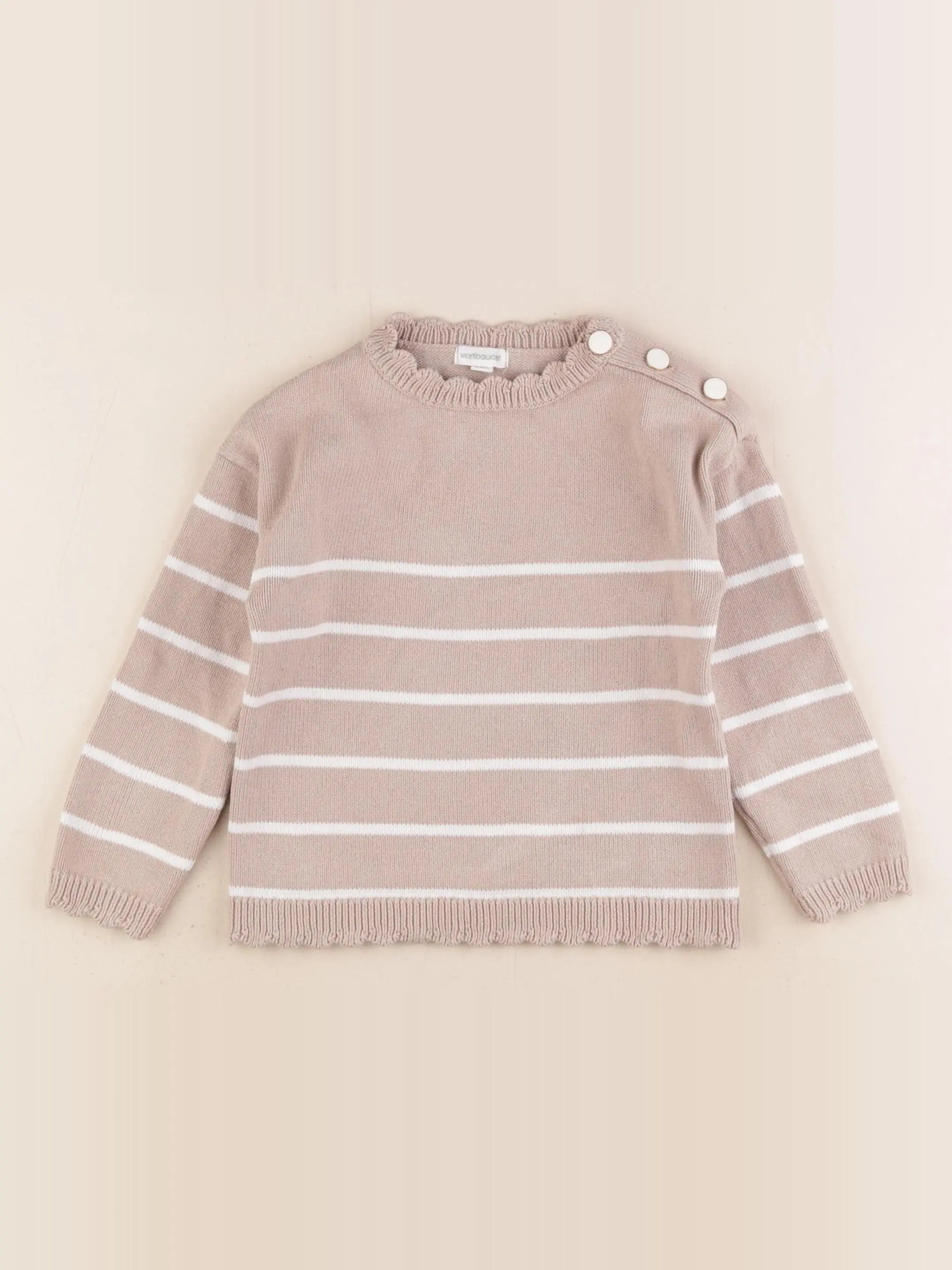 Vertbaudet - pull beige - 4 ans