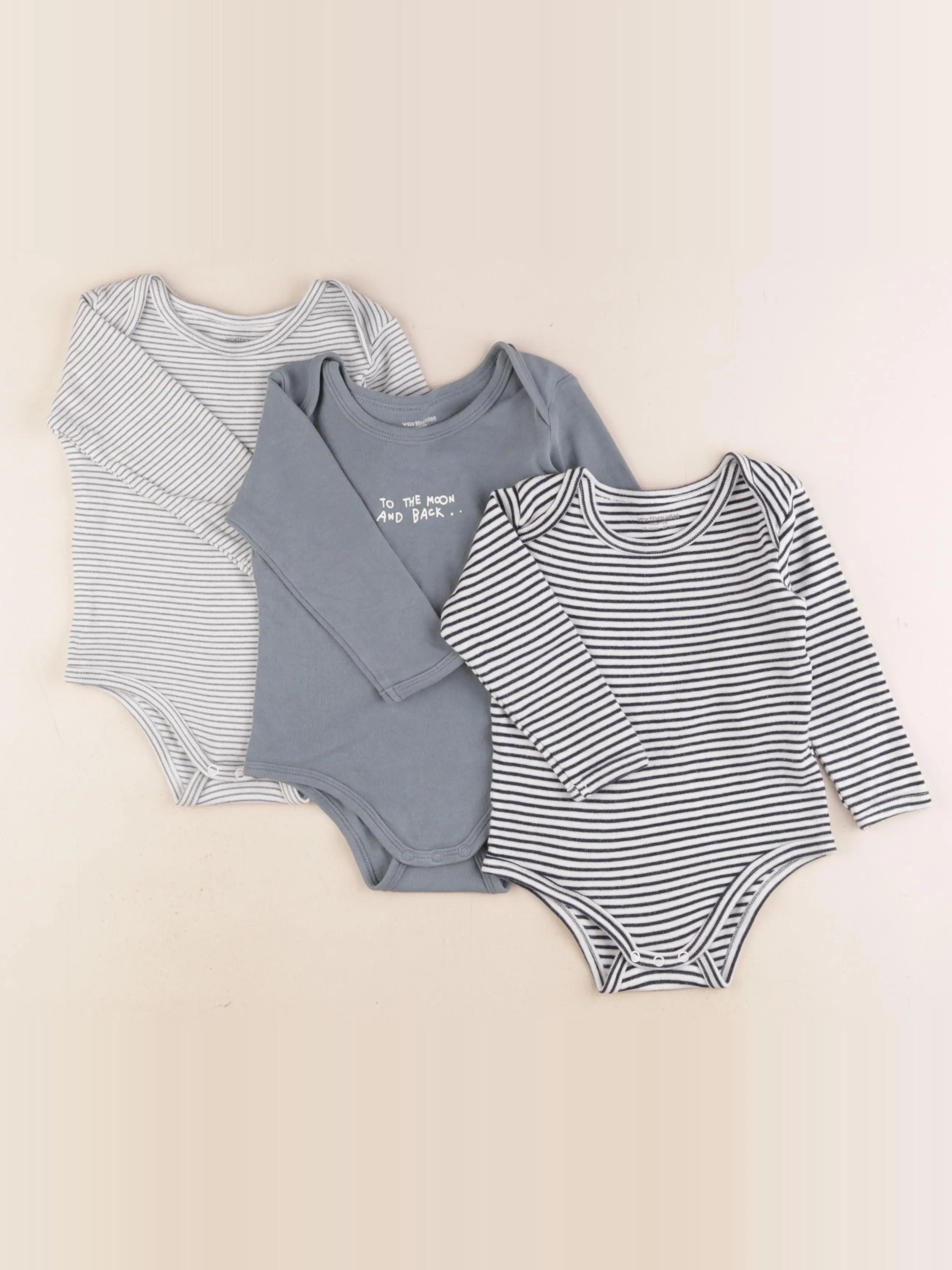 Vertbaudet - lot de 3 bodies en coton multicolore - 18 mois