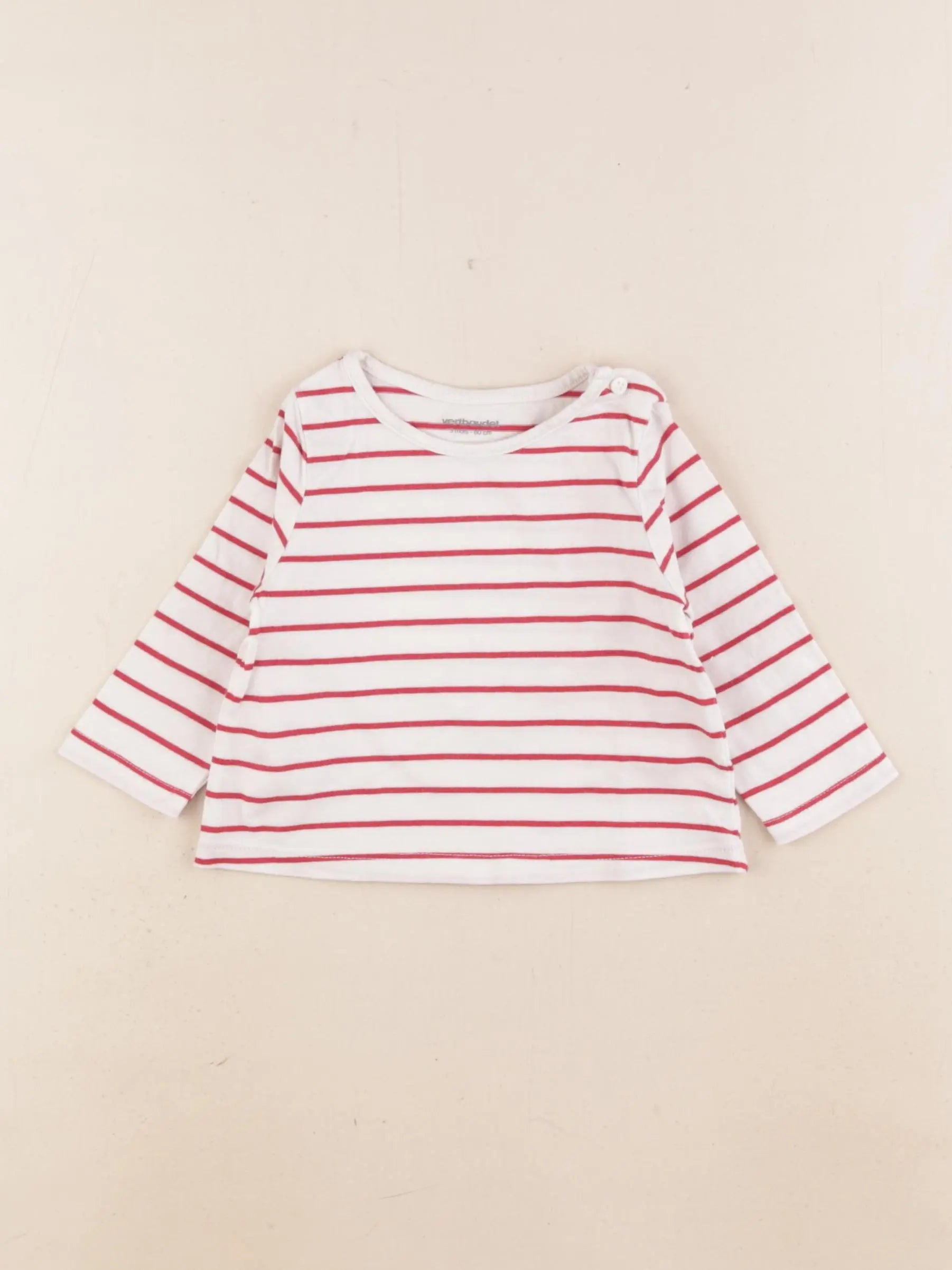 Vertbaudet - tee-shirt rouge - 3 mois