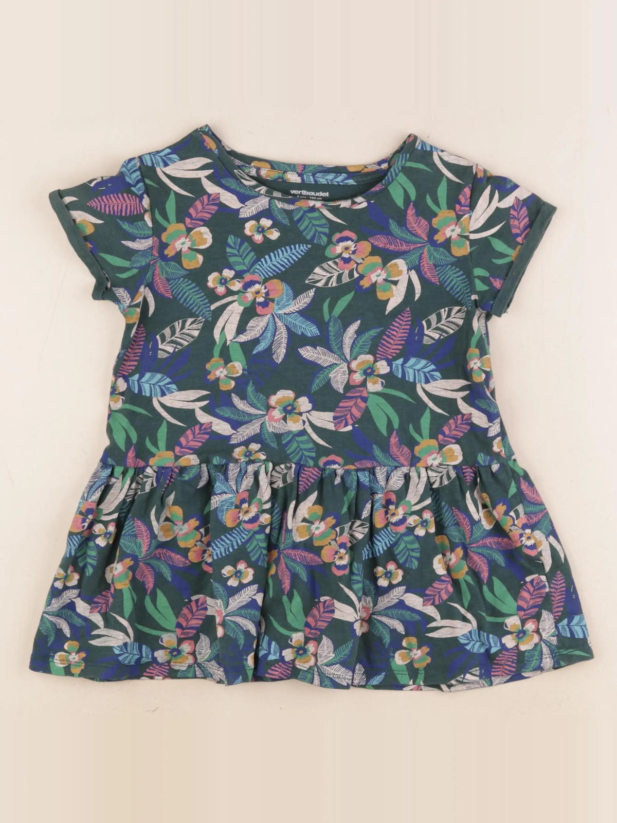Vertbaudet - robe multicolore - 4 ans