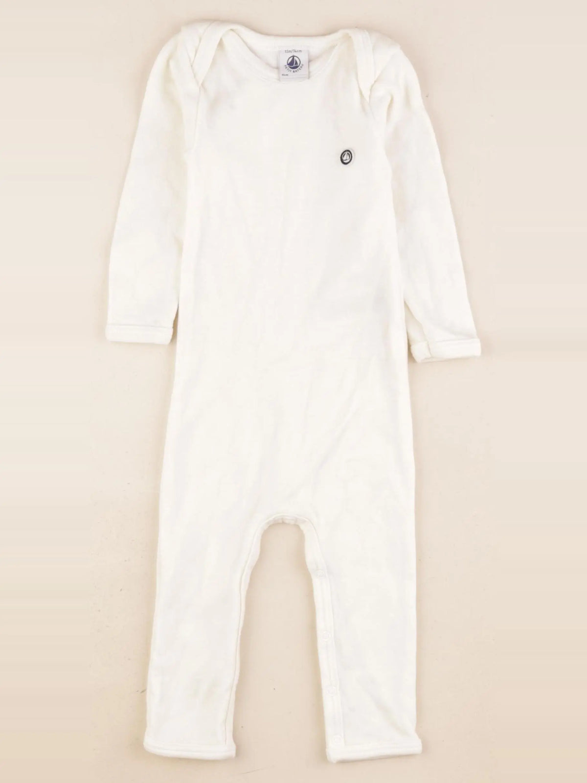 Petit Bateau - pyjama coton beige - 12 mois