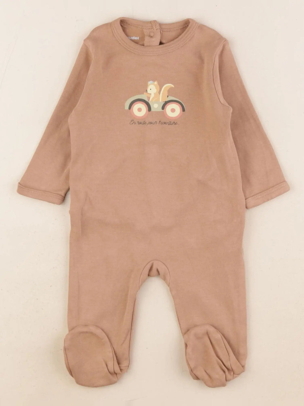 Vertbaudet - pyjama coton marron - 3 mois