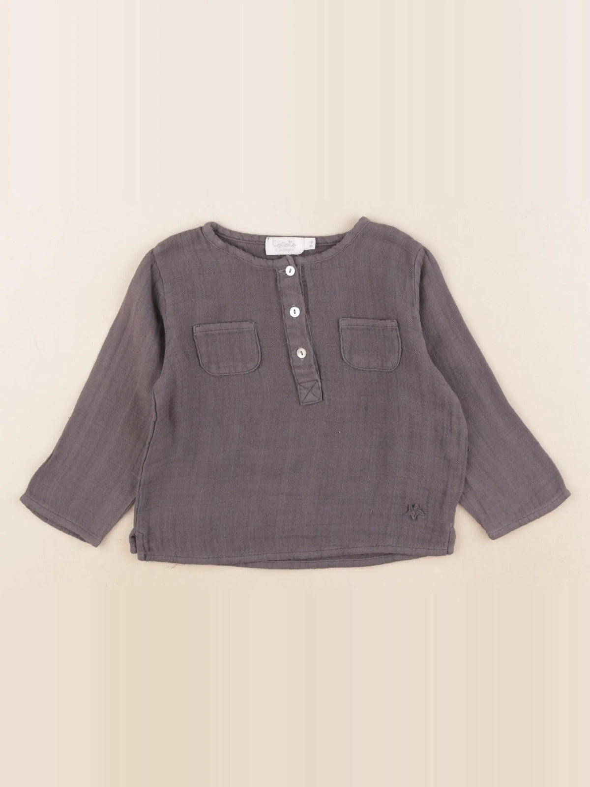 Tocoto vintage - blouse taupe - 3/6 mois