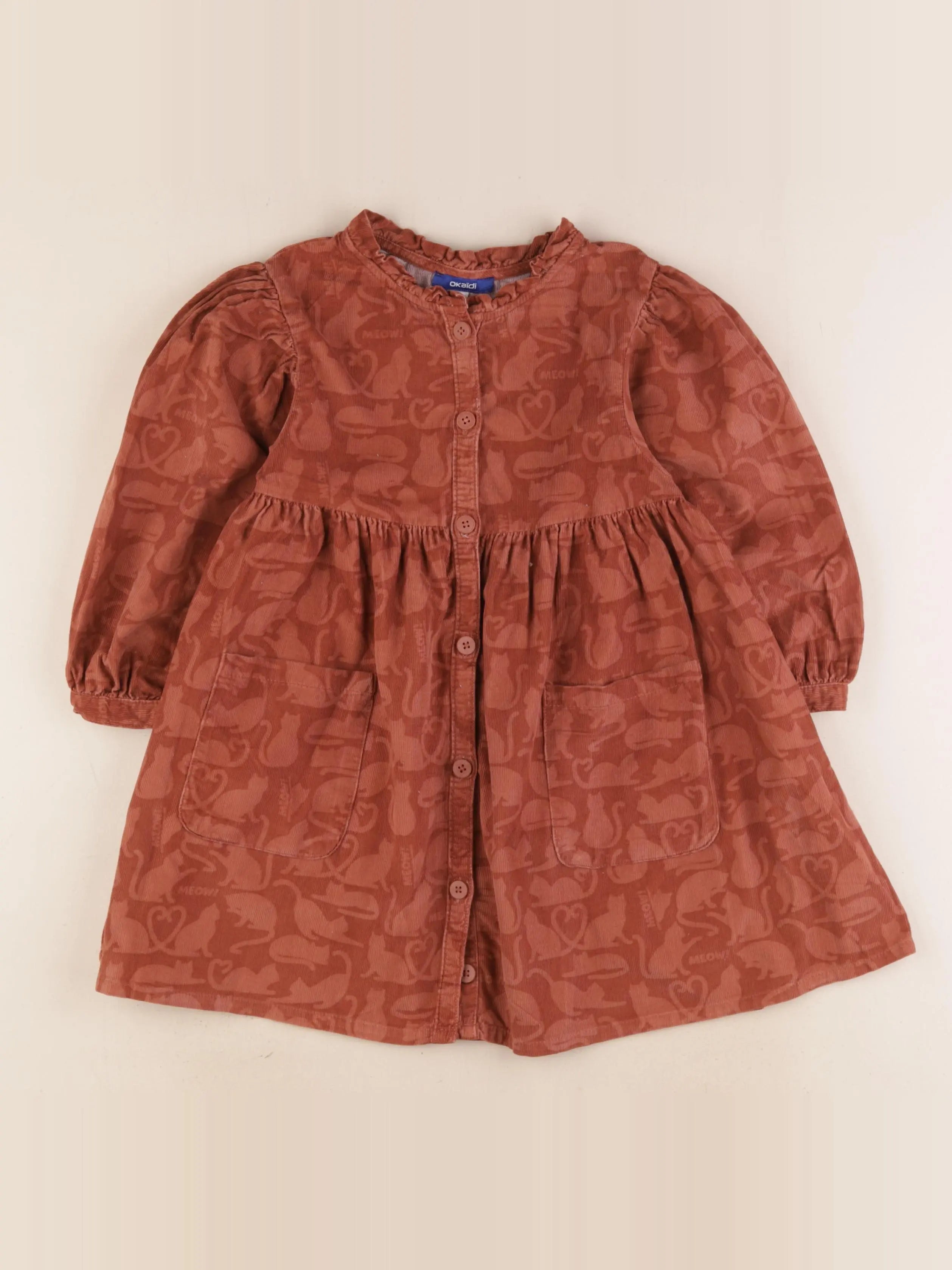 Okaidi - robe marron - 4 ans