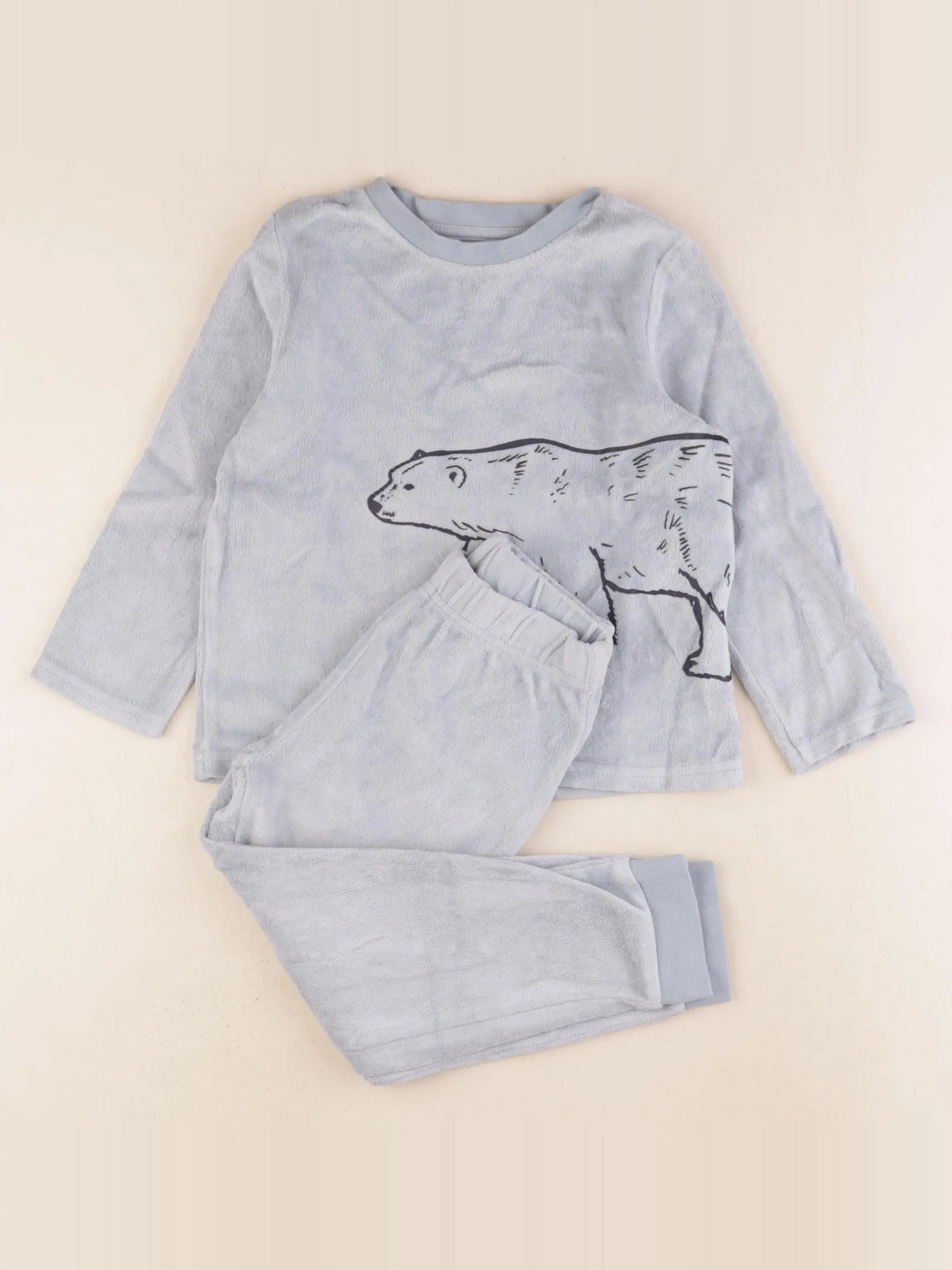 Vertbaudet - pyjama velours bleu - 4 ans
