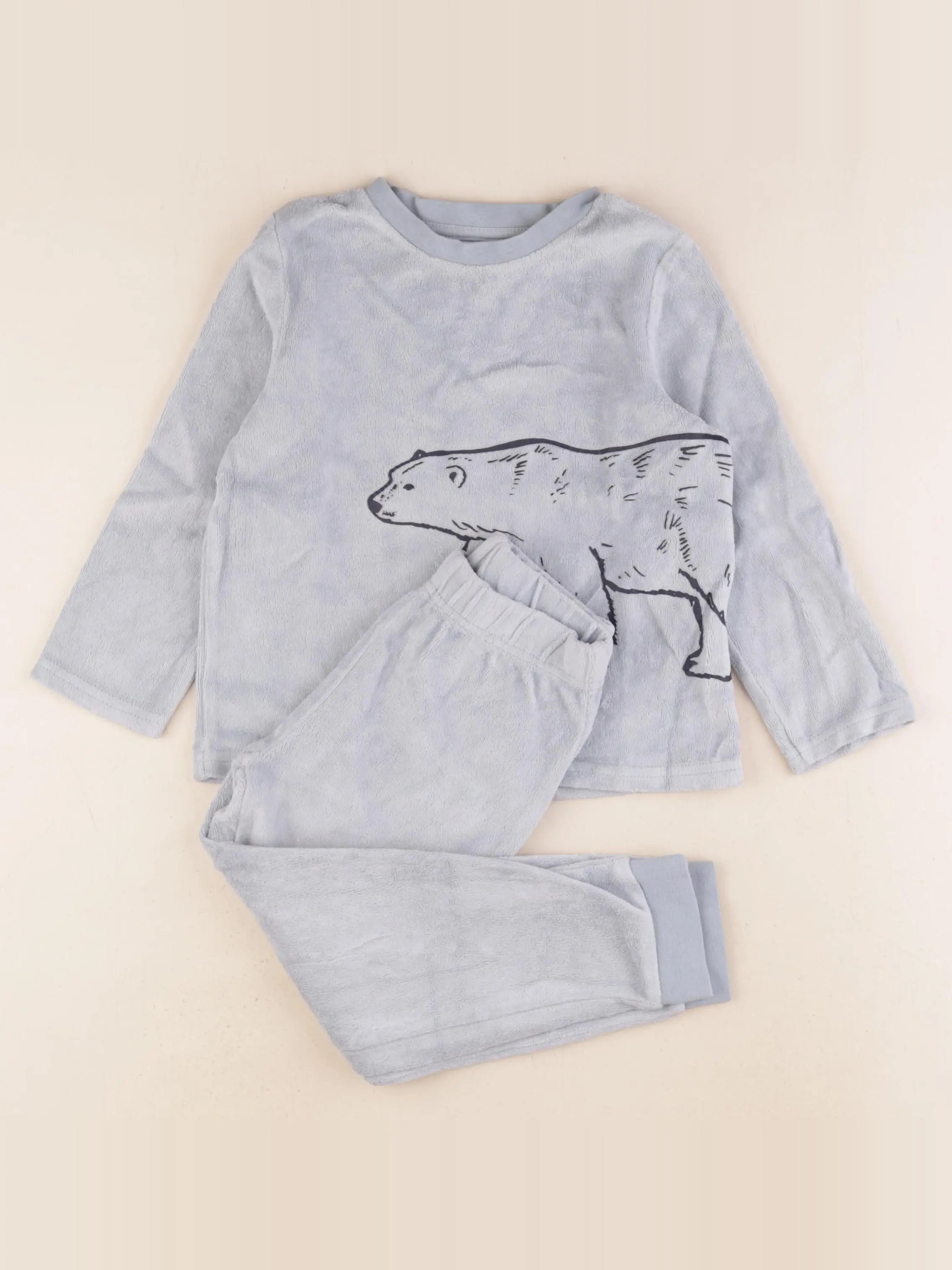 Vertbaudet - pyjama velours bleu - 4 ans