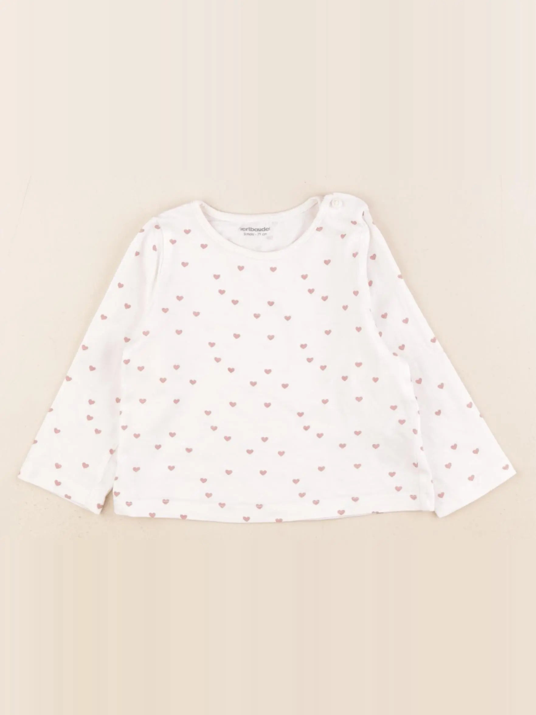 Vertbaudet - tee-shirt rose - 9 mois