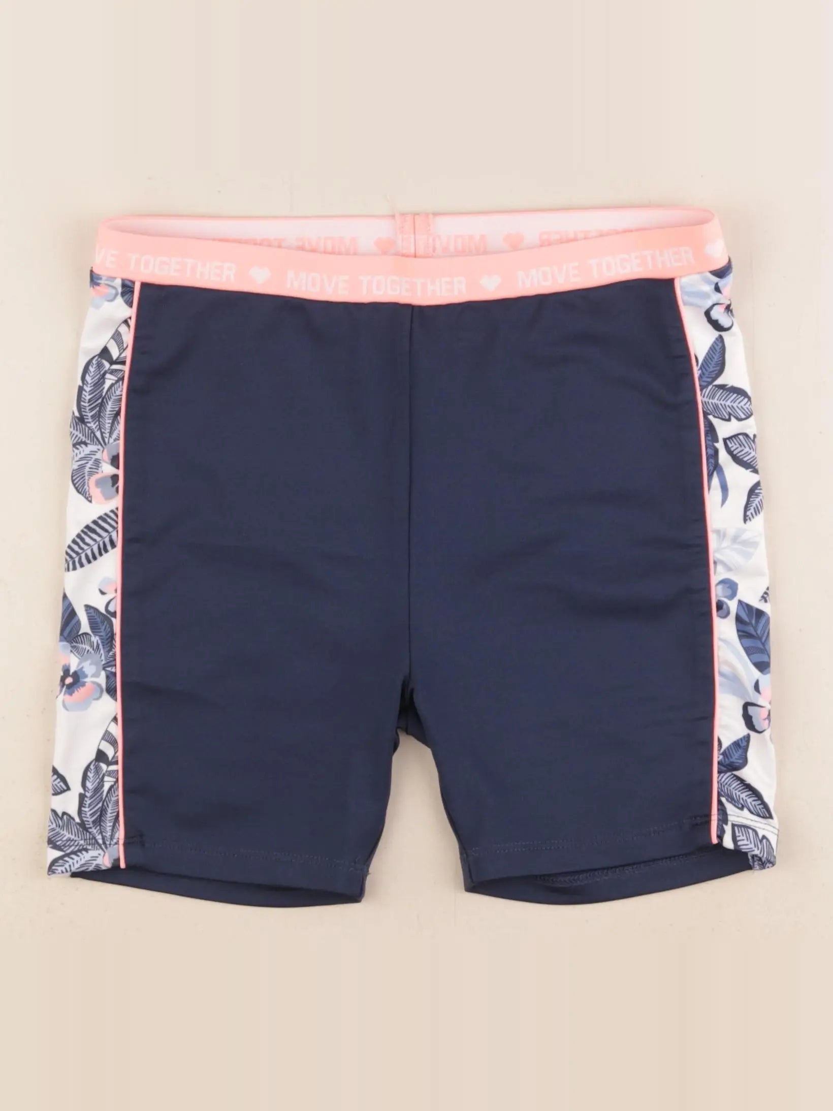 Vertbaudet - legging court bleu, rose - 10 ans