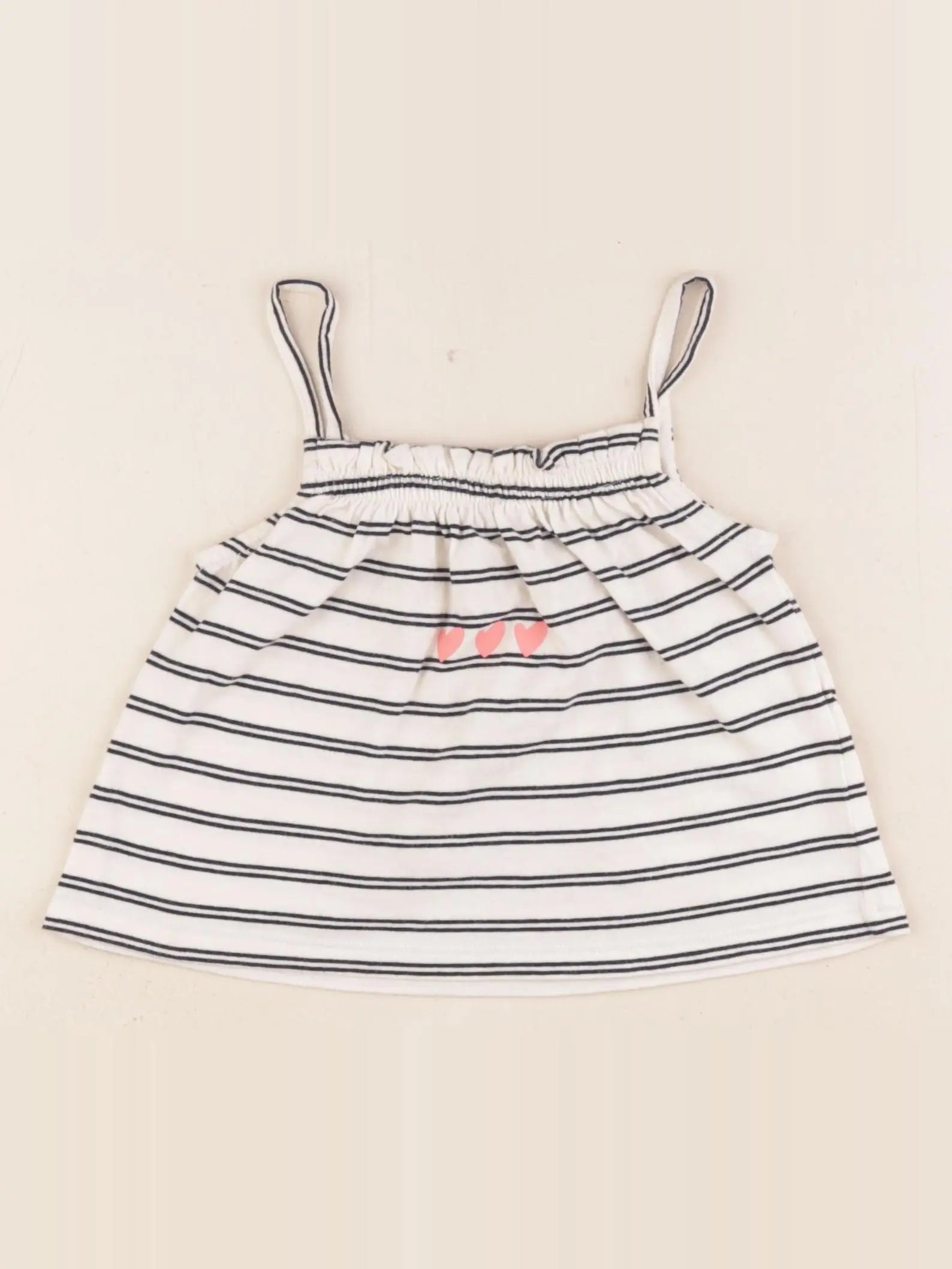 Vertbaudet - débardeur beige, bleu - 2 ans