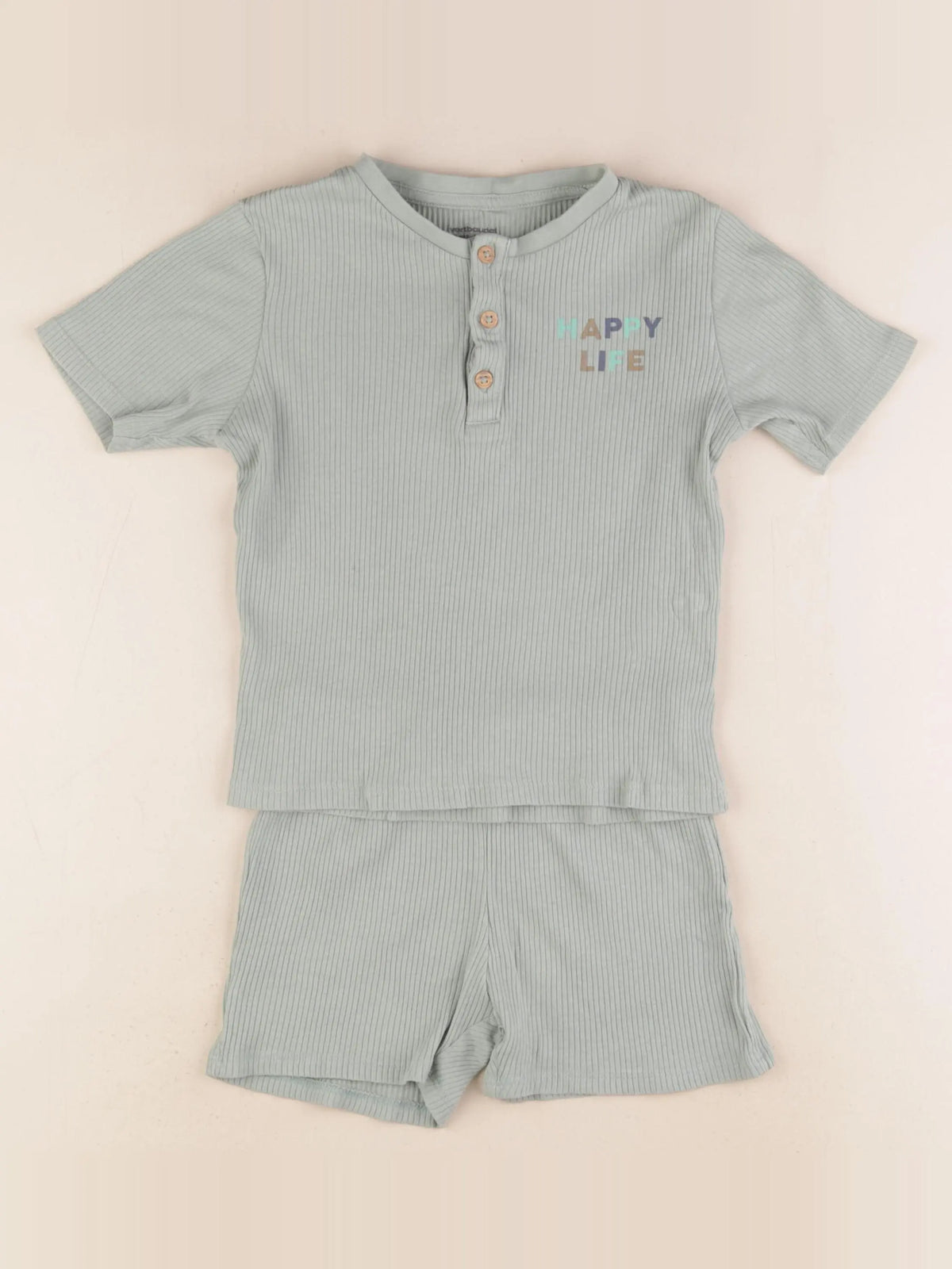 Vertbaudet - pyjama coton vert - 5 ans