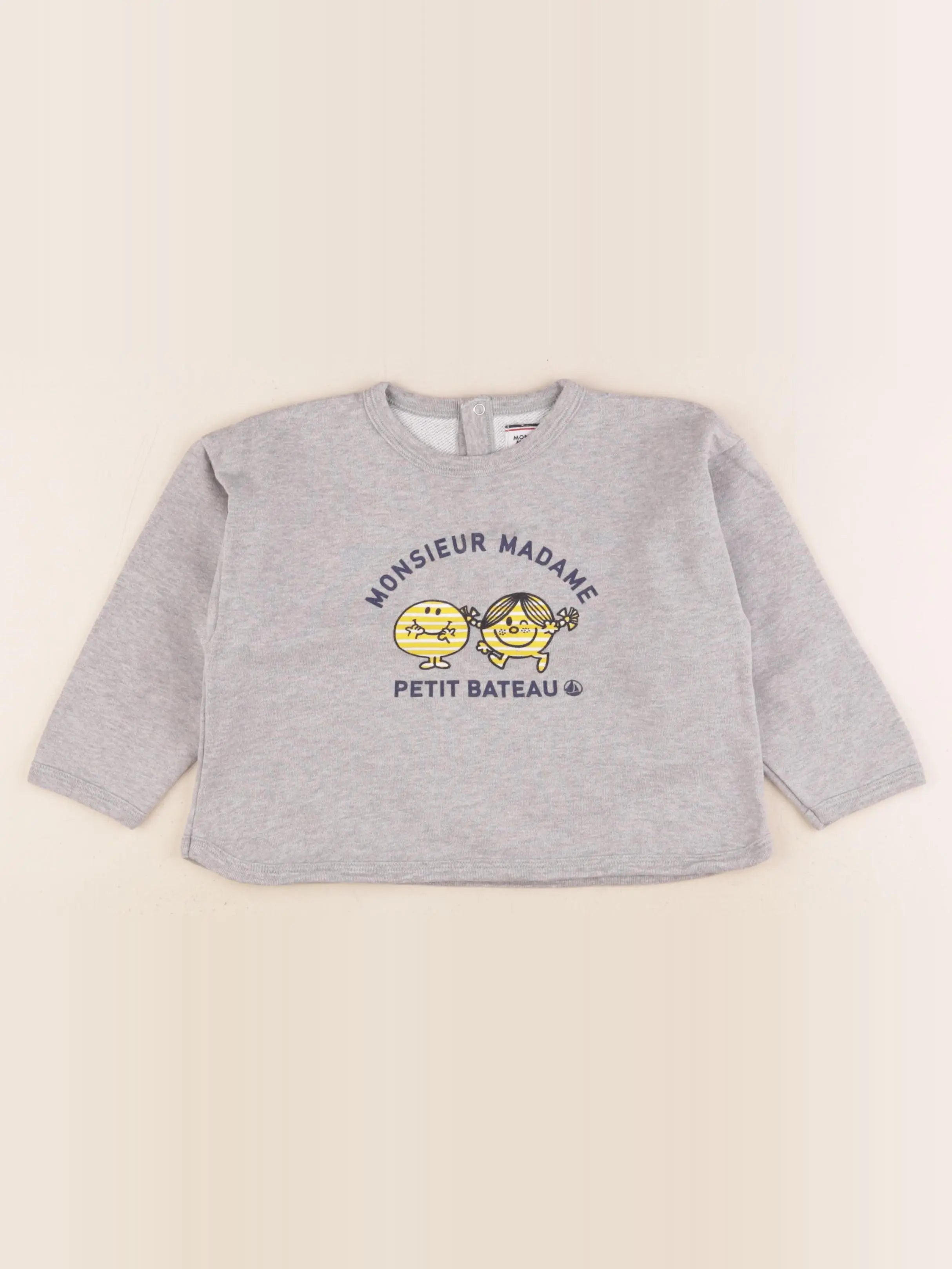 Petit Bateau - sweat gris - 36 mois