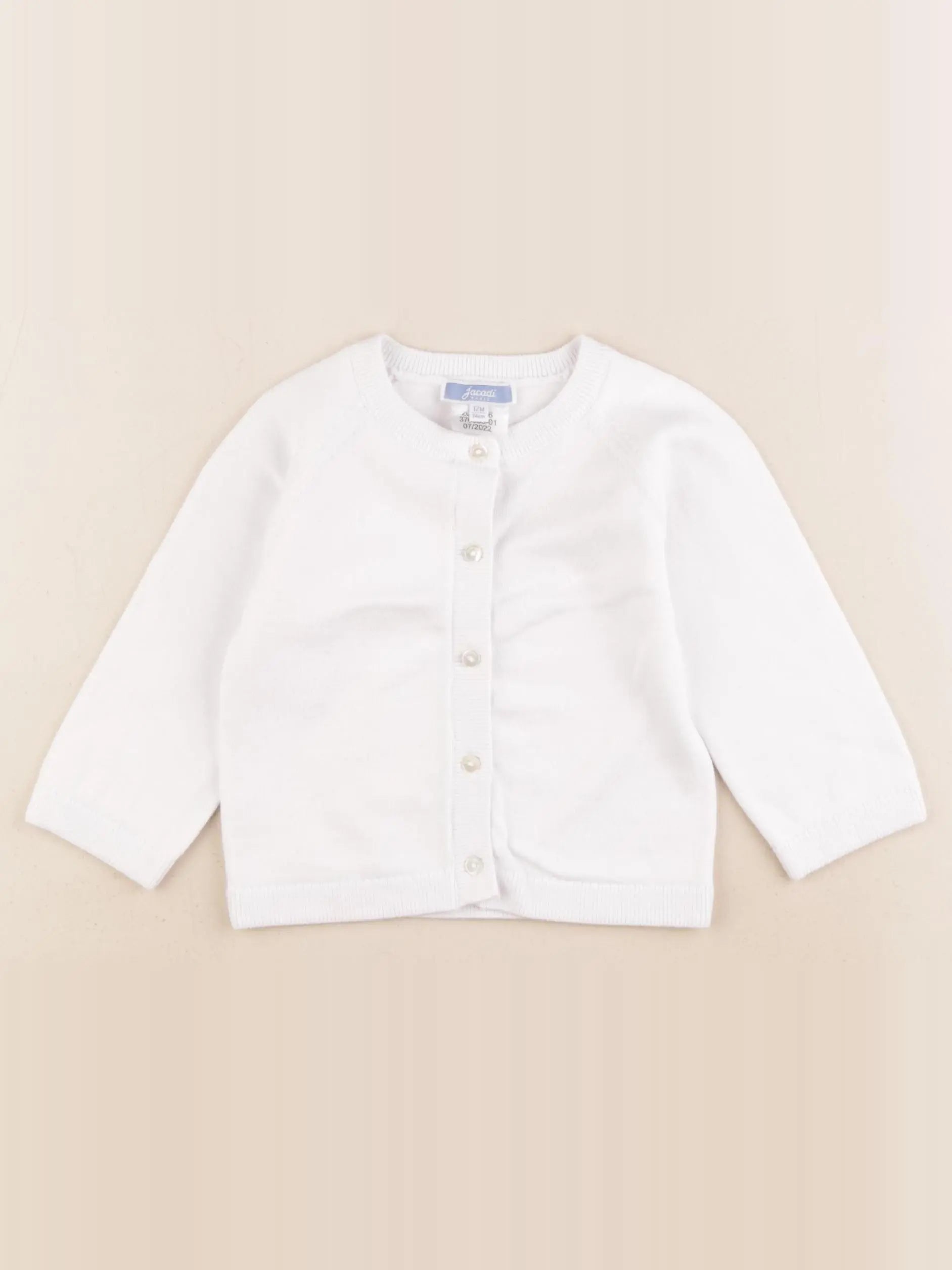Jacadi - gilet blanc - 12 mois