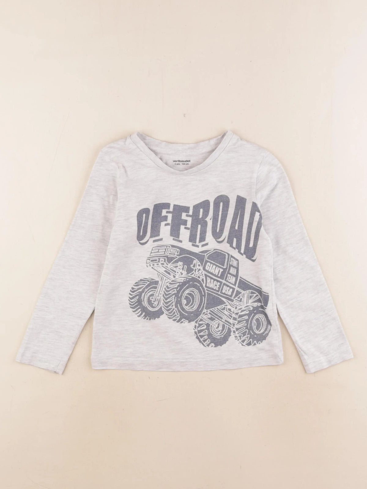 Vertbaudet - tee-shirt gris - 4 ans
