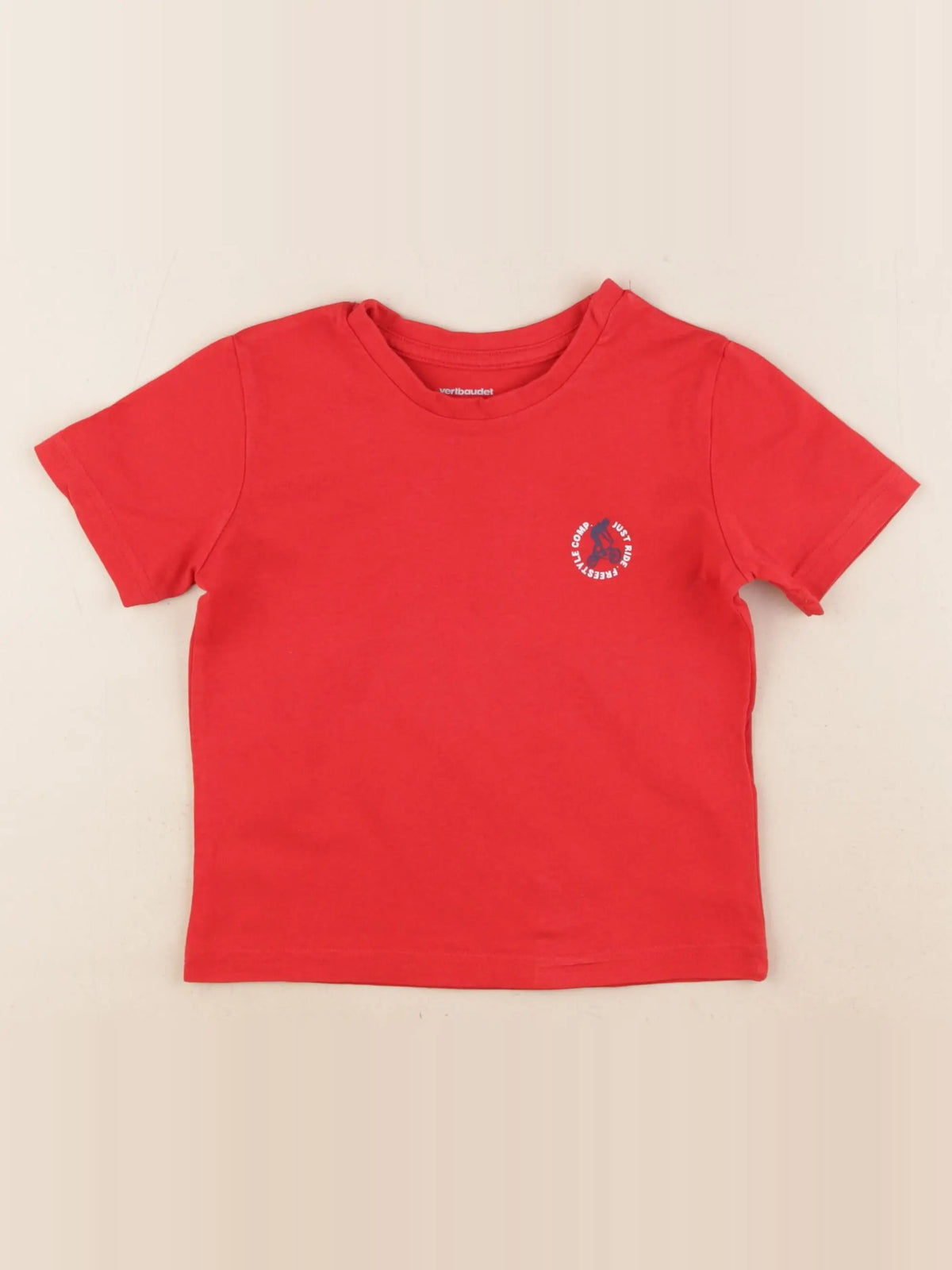 Vertbaudet - tee-shirt rouge - 4 ans