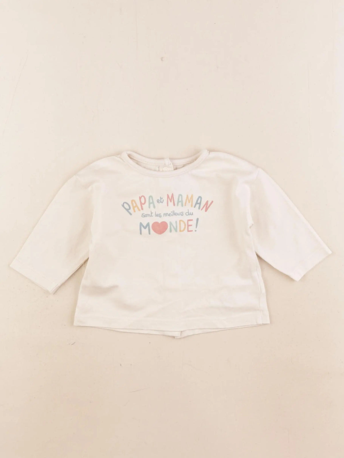 Vertbaudet - tee-shirt beige - 3 mois
