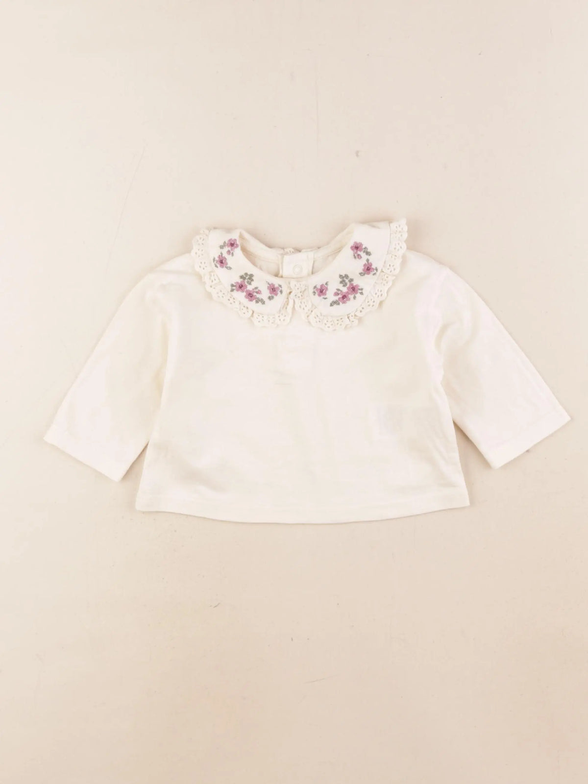 Vertbaudet - tee-shirt beige - 3 mois