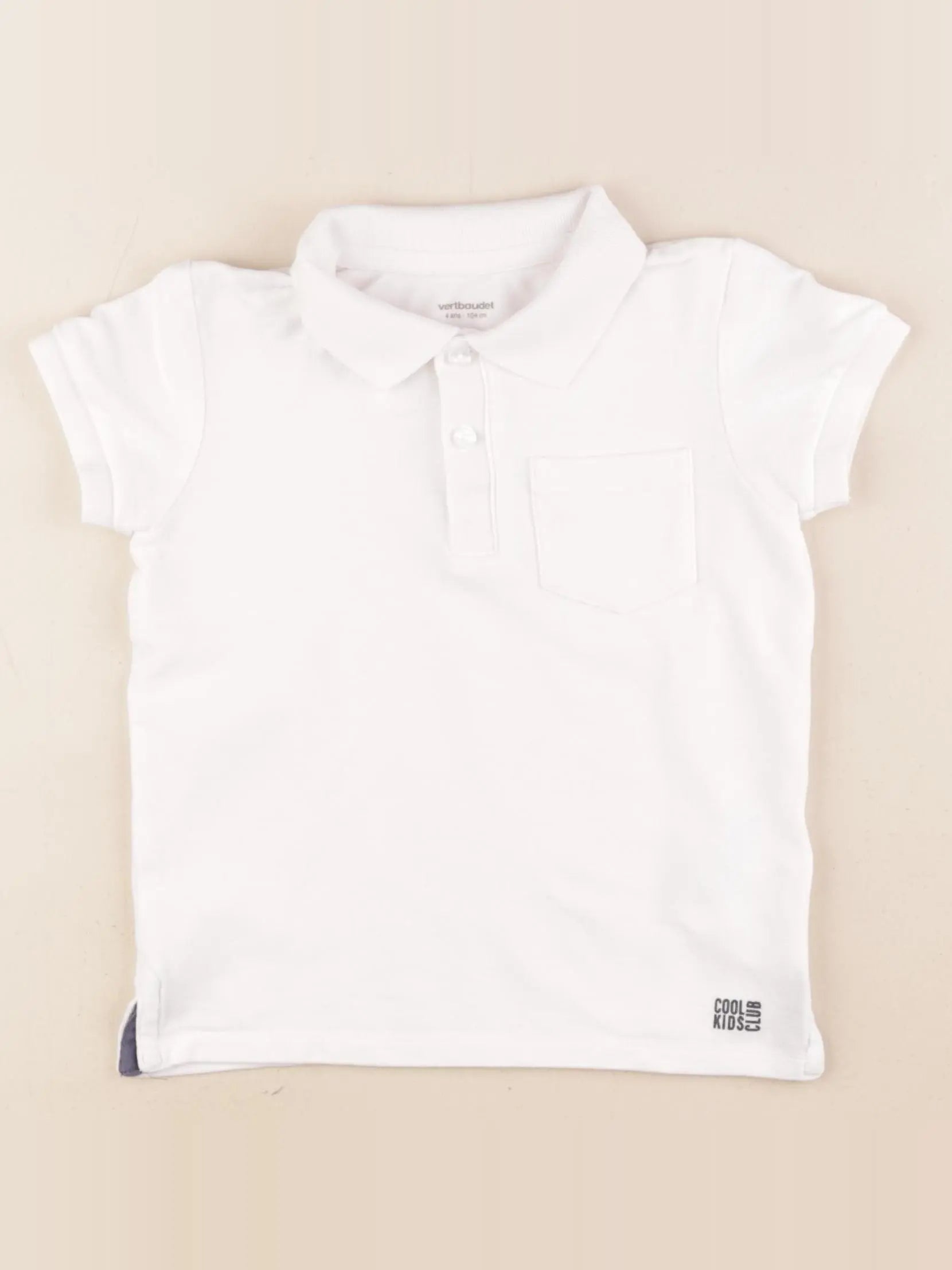 Vertbaudet - polo blanc - 4 ans