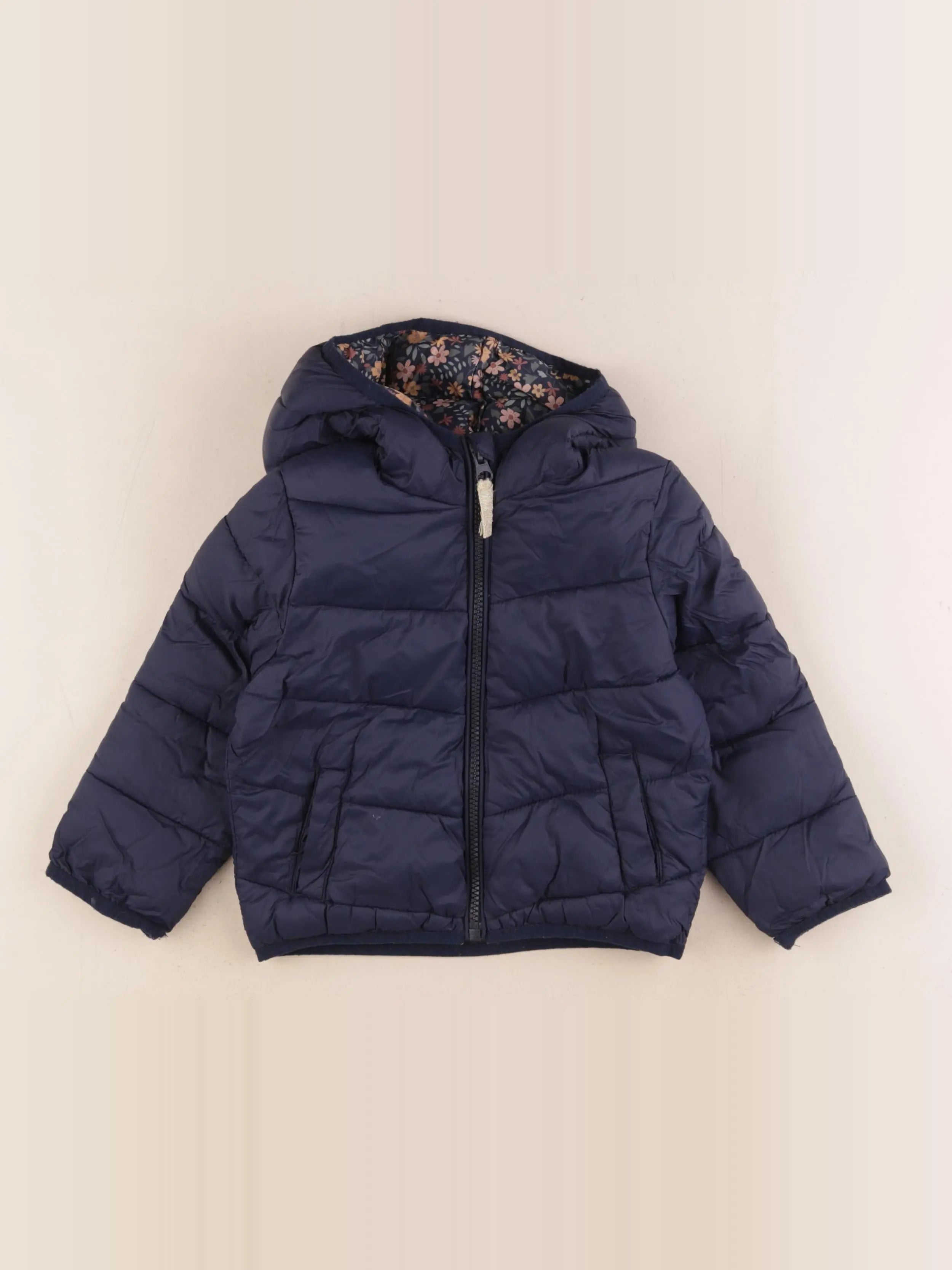 Vertbaudet - doudoune bleu, or - 3 ans