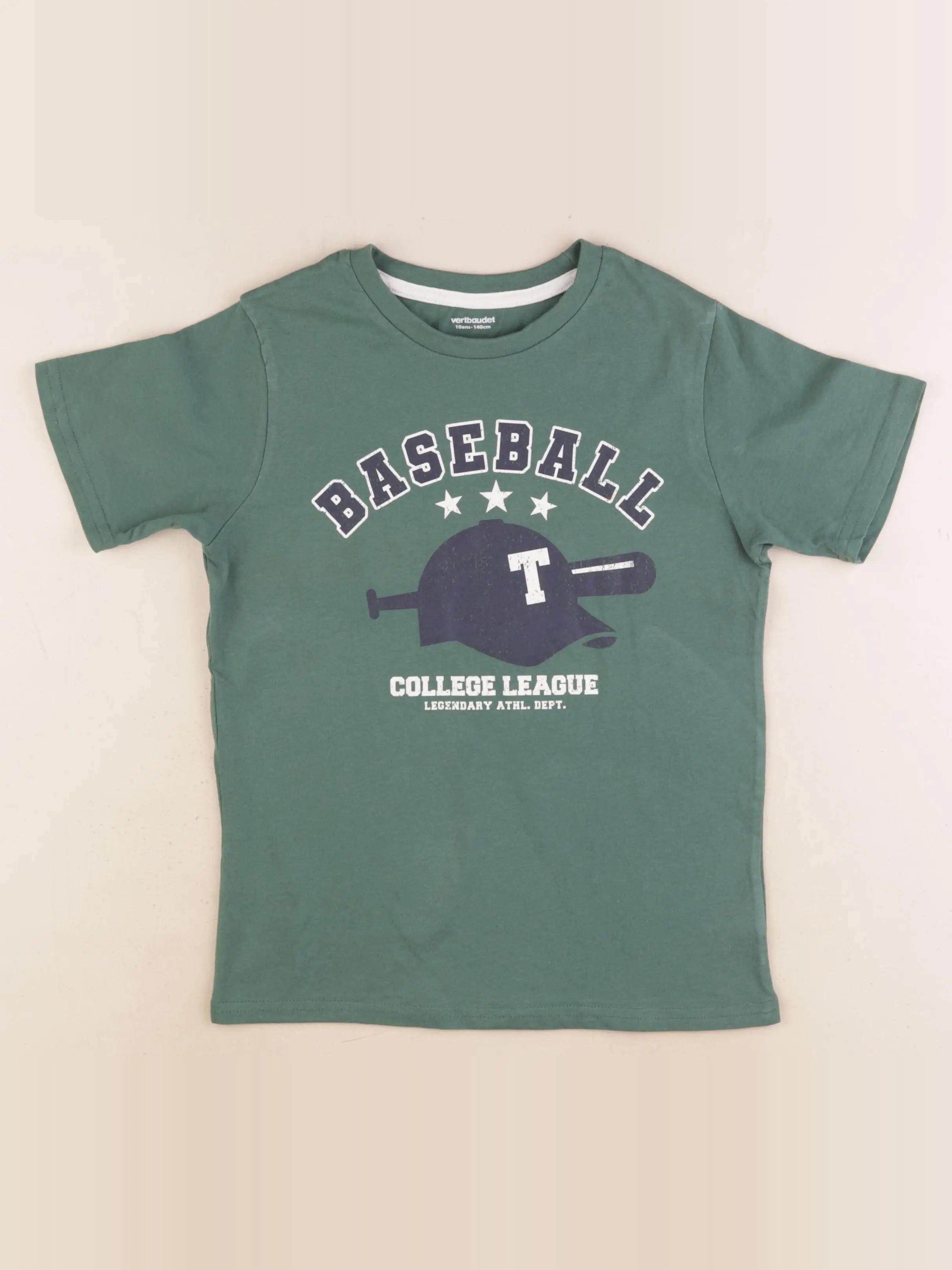 Vertbaudet - tee-shirt vert - 10 ans