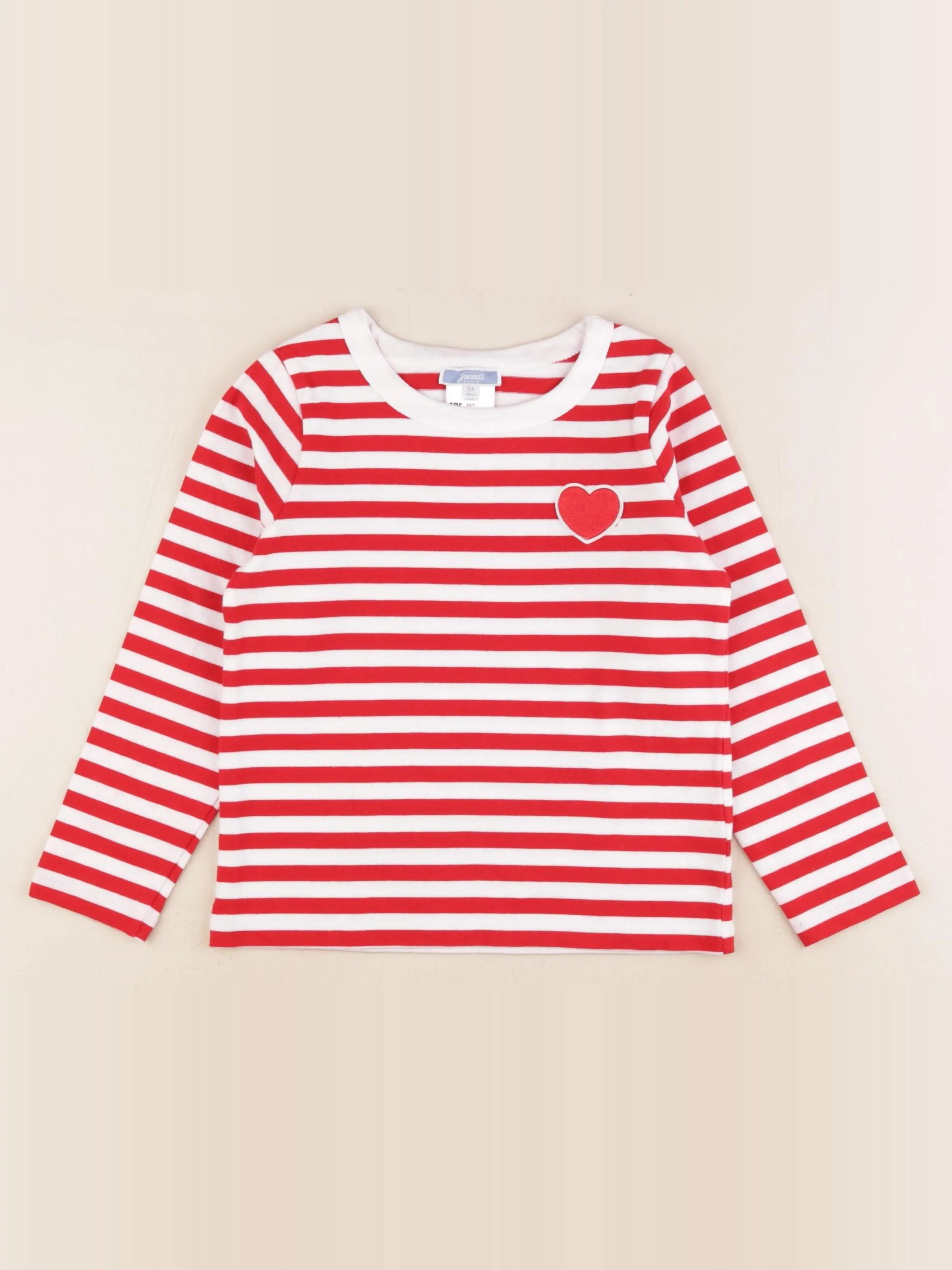 Jacadi - tee-shirt blanc, rouge - 6 ans