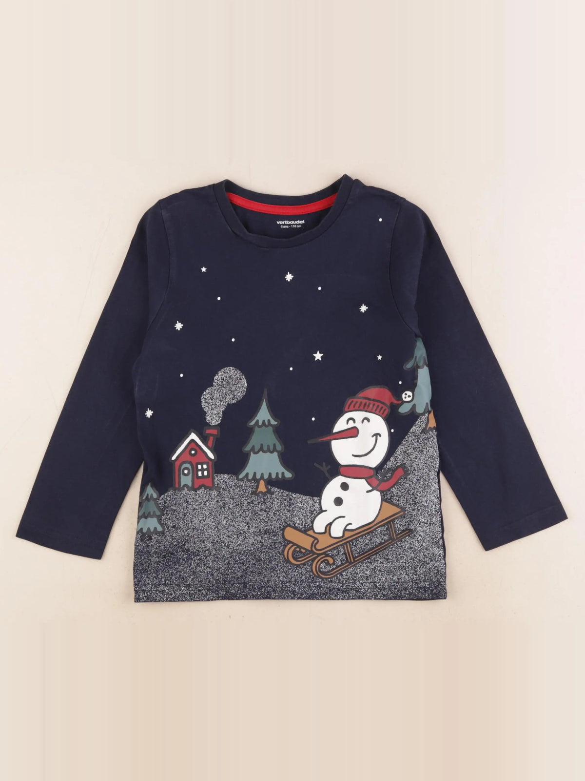 Vertbaudet - tee-shirt bleu - 6 ans