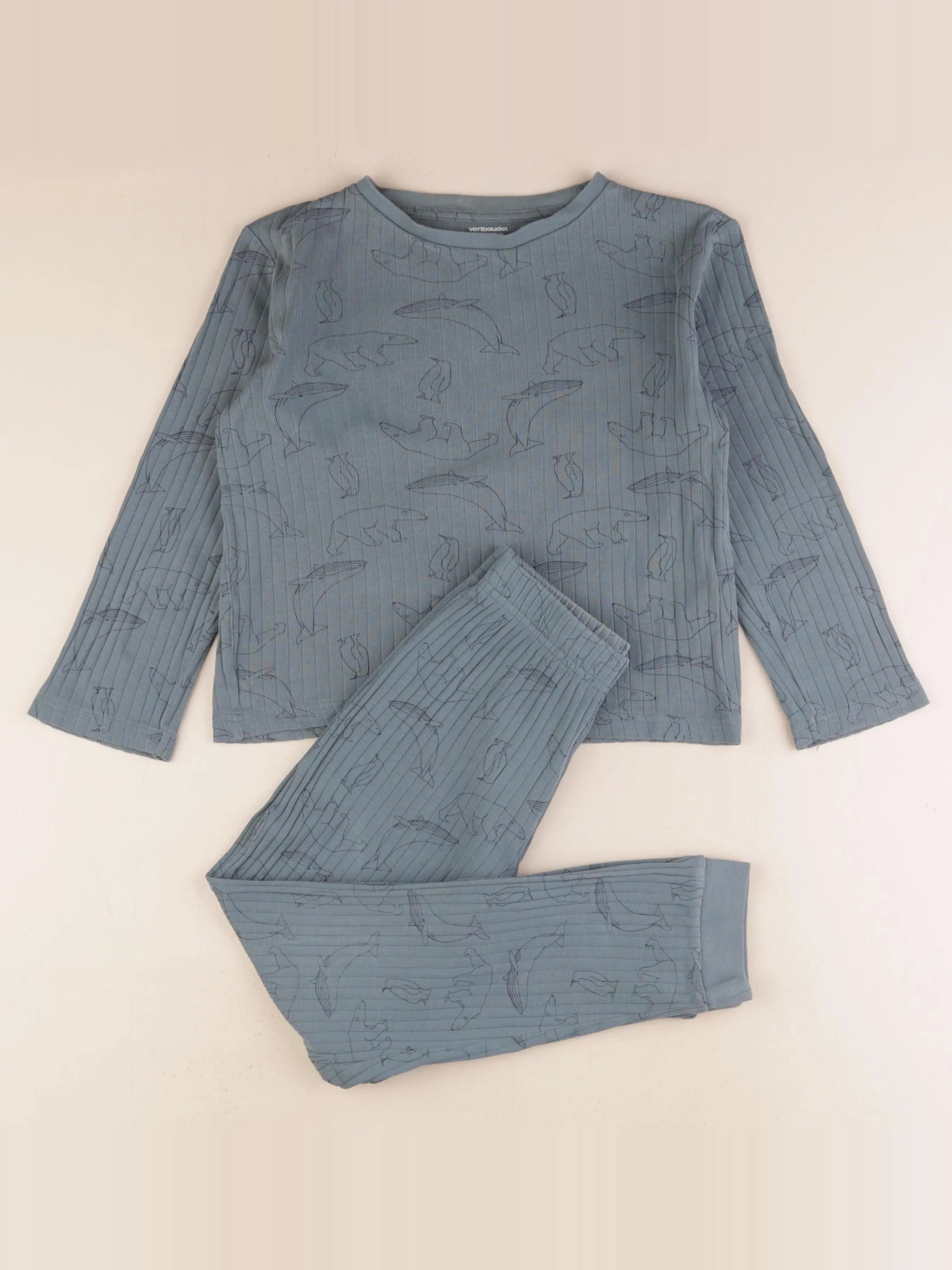 Vertbaudet - pyjama coton vert - 8 ans