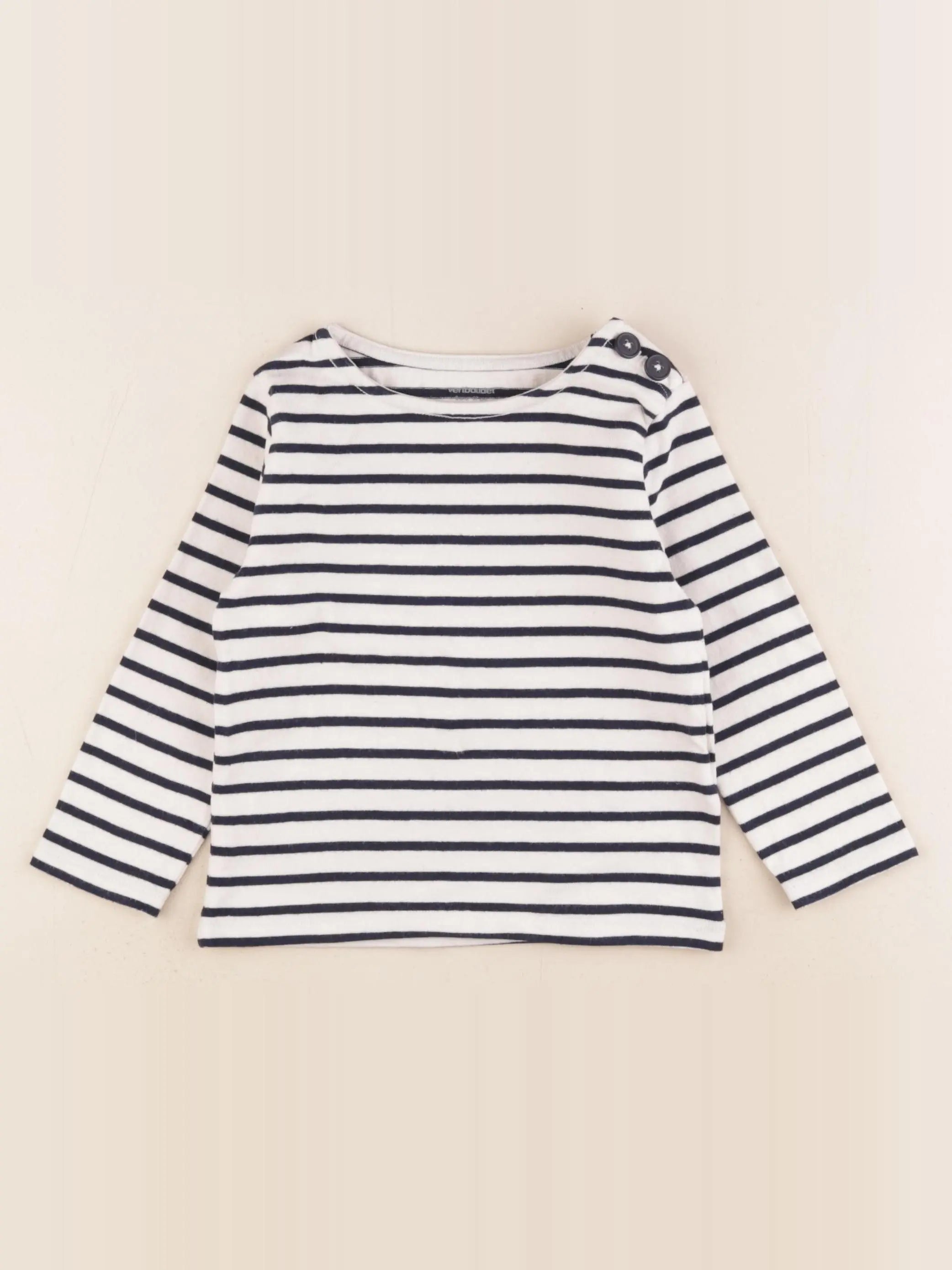 Vertbaudet - tee-shirt blanc, bleu - 3 ans