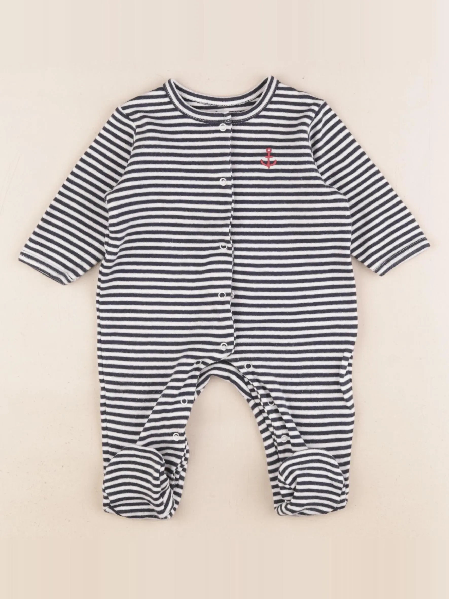 Vertbaudet - pyjama coton bleu - 6 mois