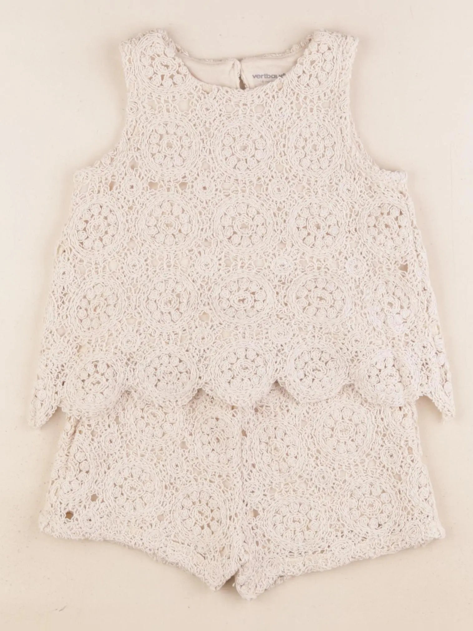 Vertbaudet - ensemble beige - 18 mois
