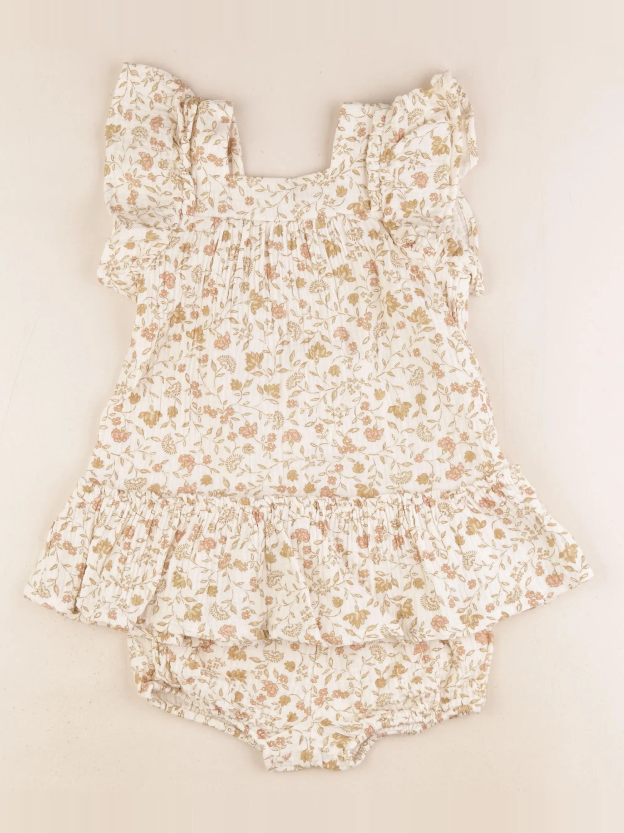 Vertbaudet - robe beige - 18 mois