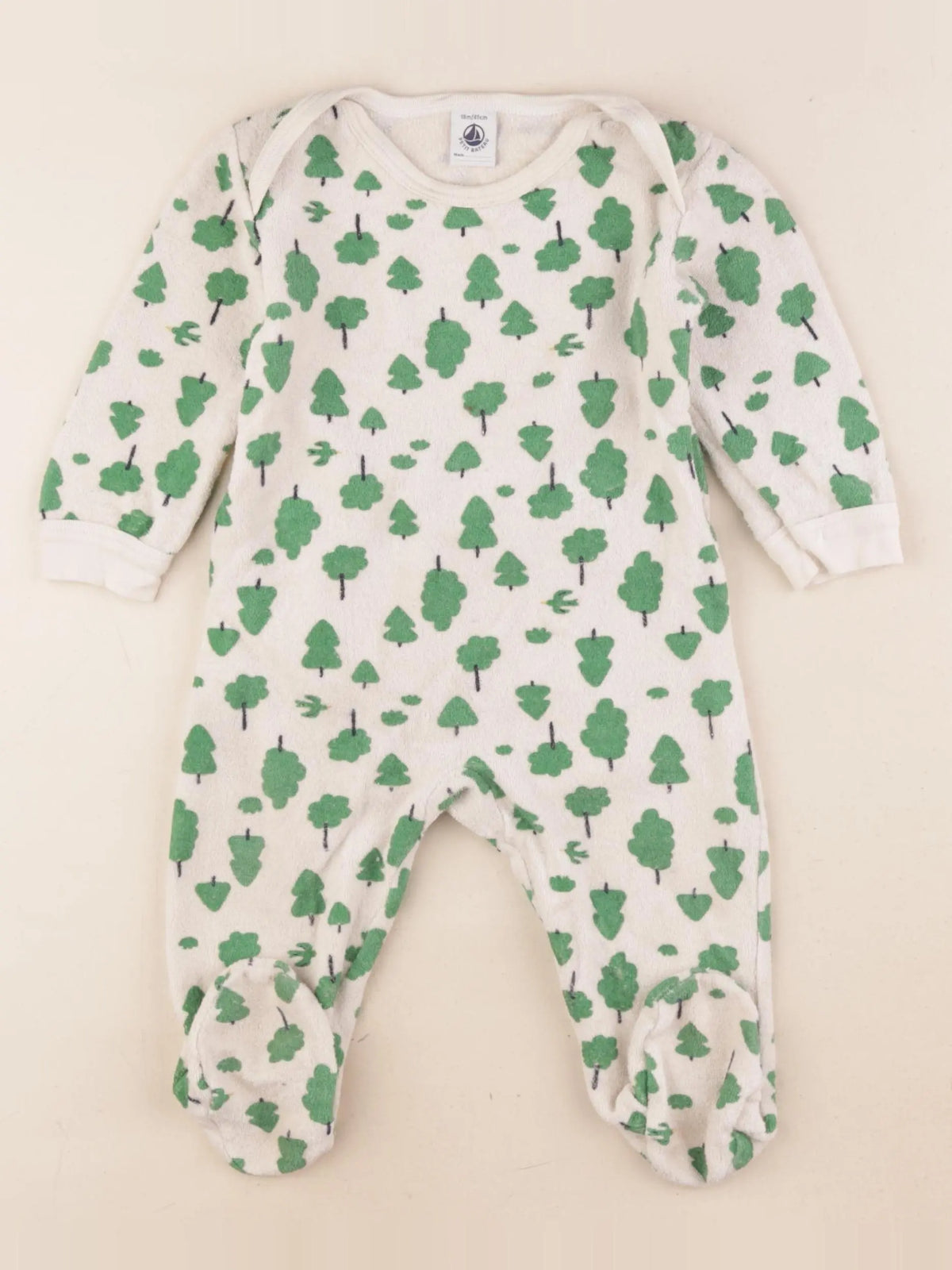 Petit Bateau - pyjama coton vert - 18 mois