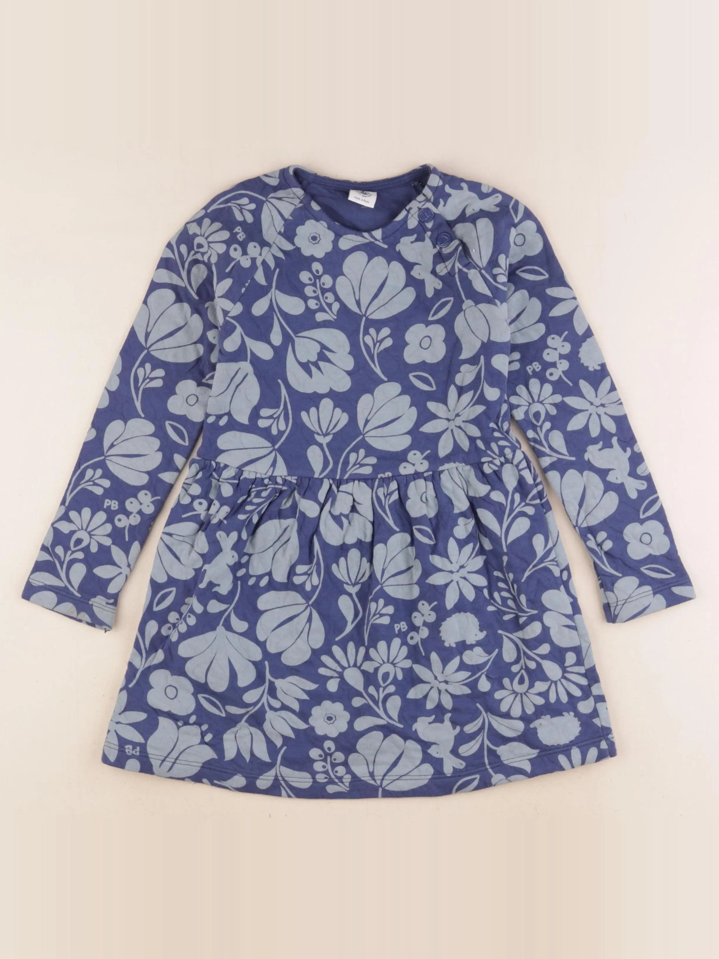 Petit Bateau - robe bleu - 6 ans