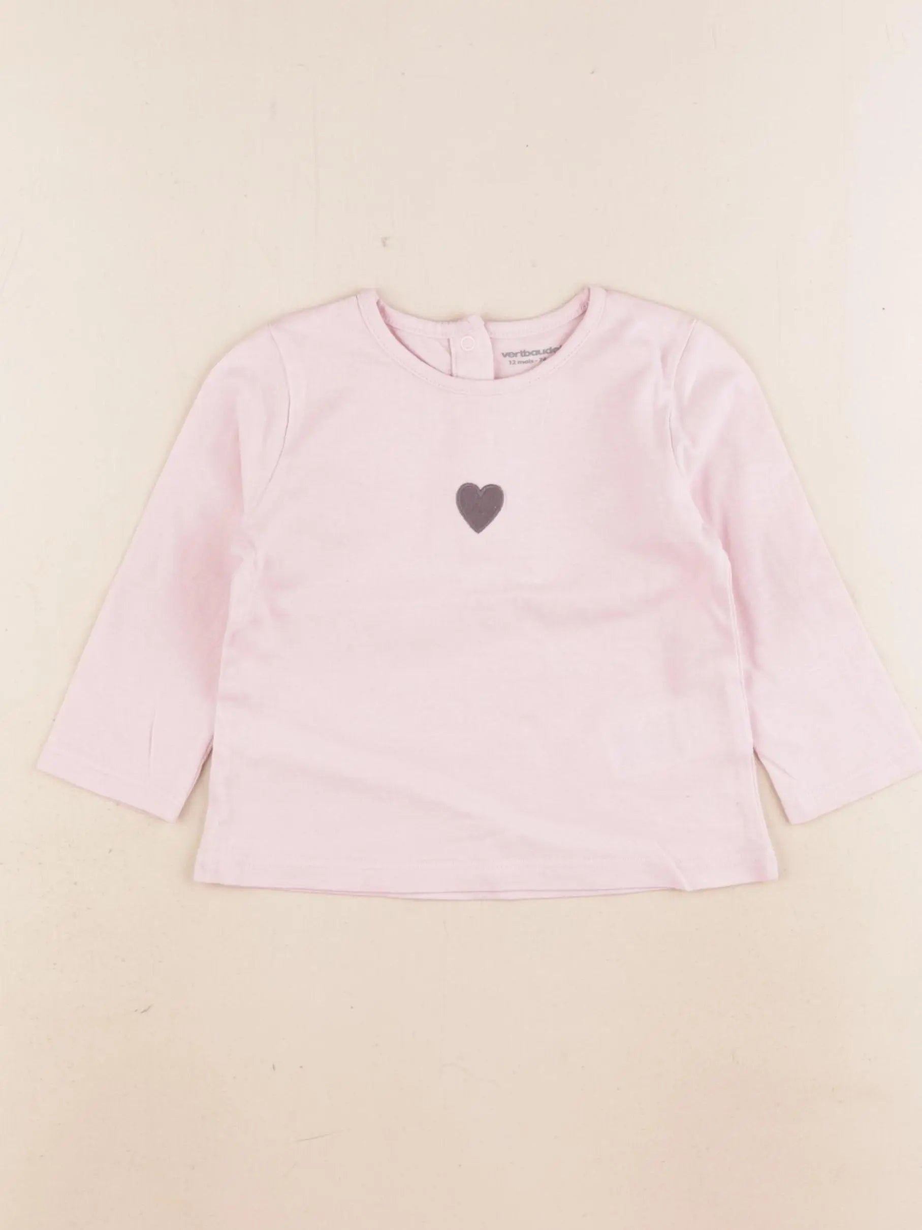 Vertbaudet - tee-shirt rose - 12 mois