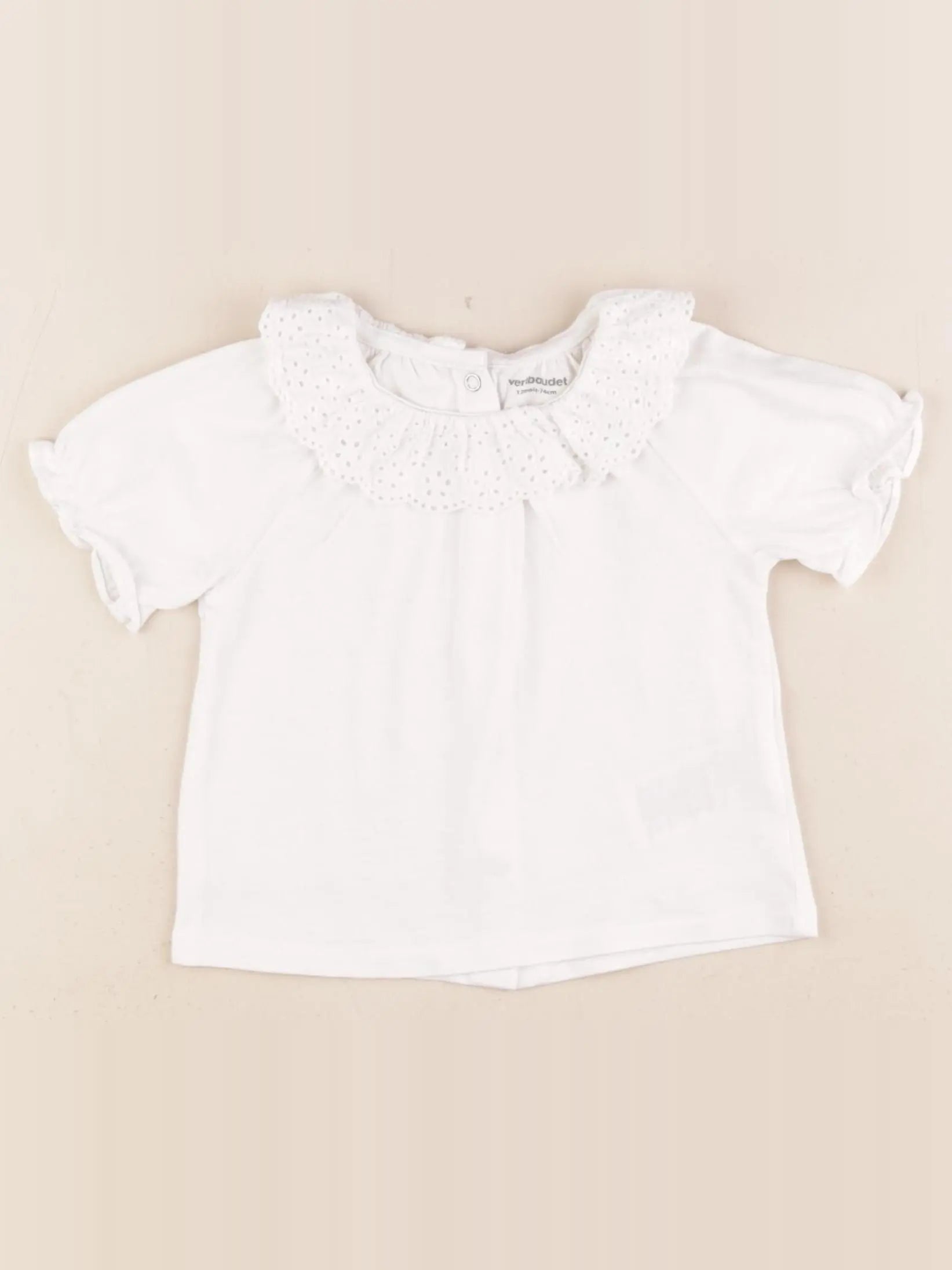 Vertbaudet - tee-shirt blanc - 12 mois