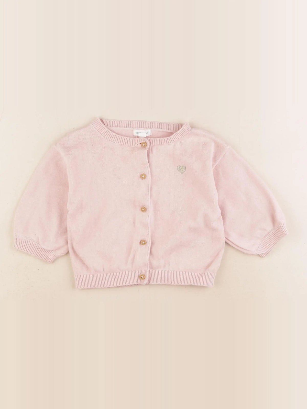 Vertbaudet - gilet rose - 12 mois