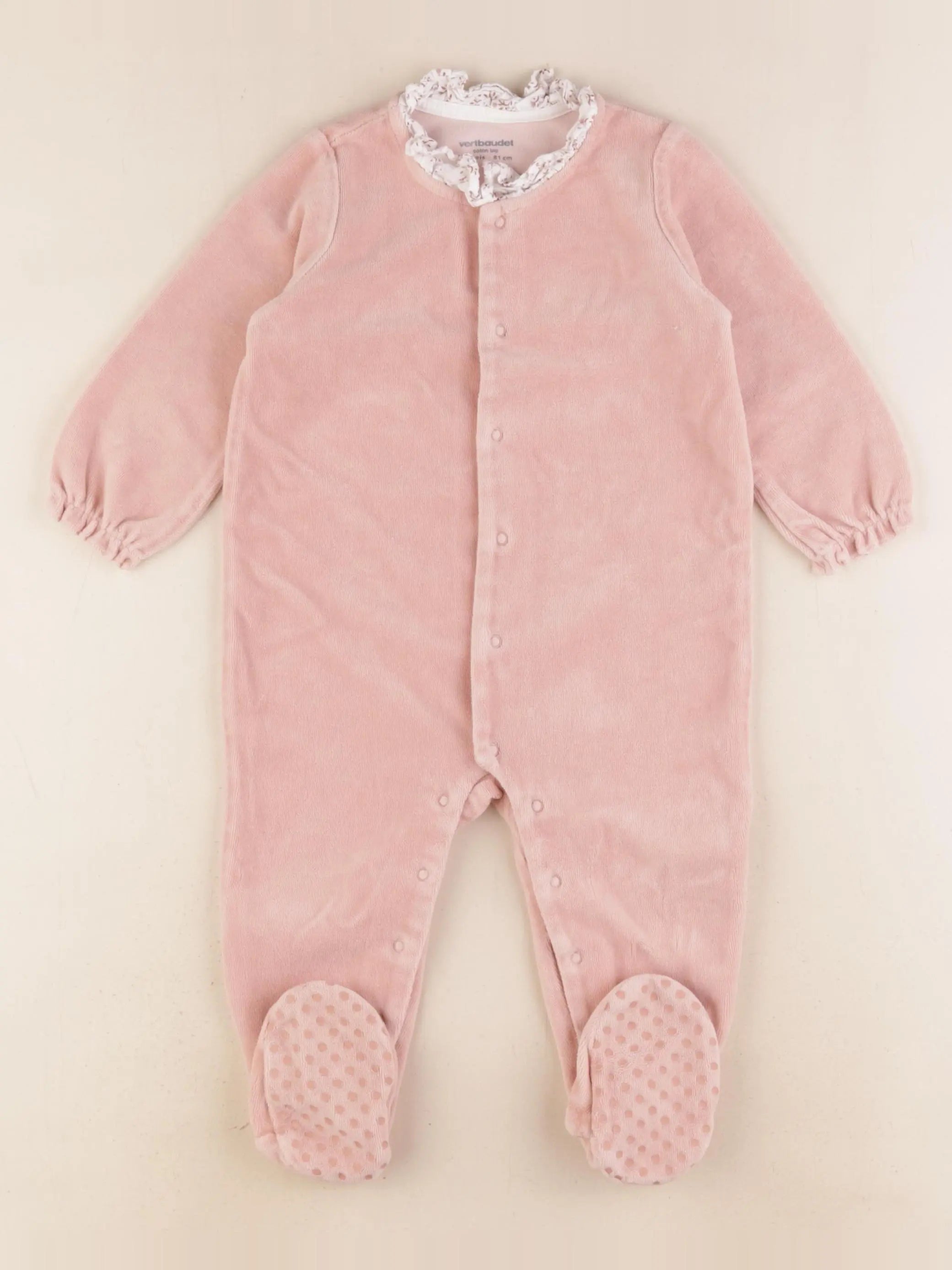 Vertbaudet - pyjama velours rose - 18 mois