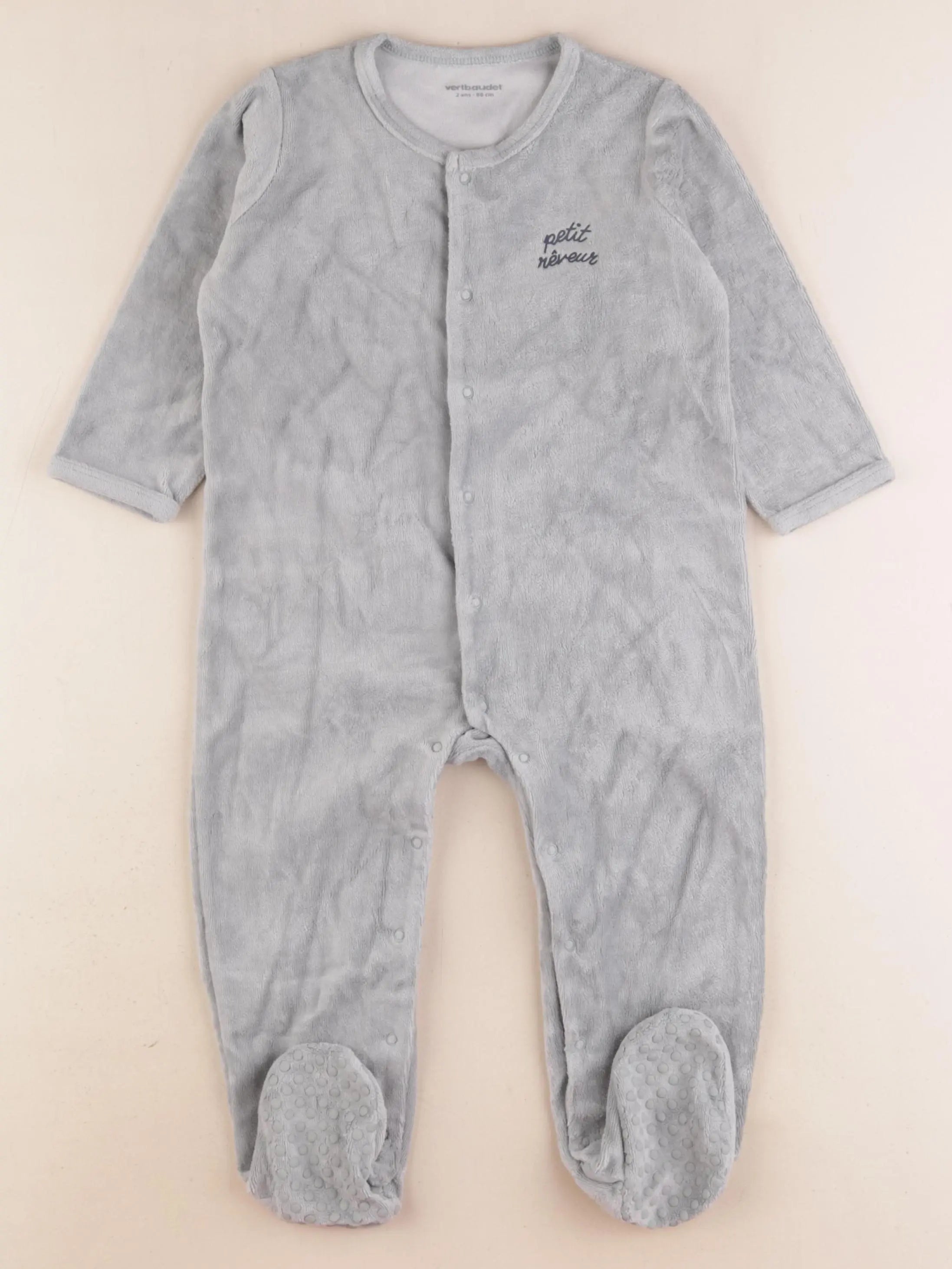 Vertbaudet - pyjama velours vert - 2 ans