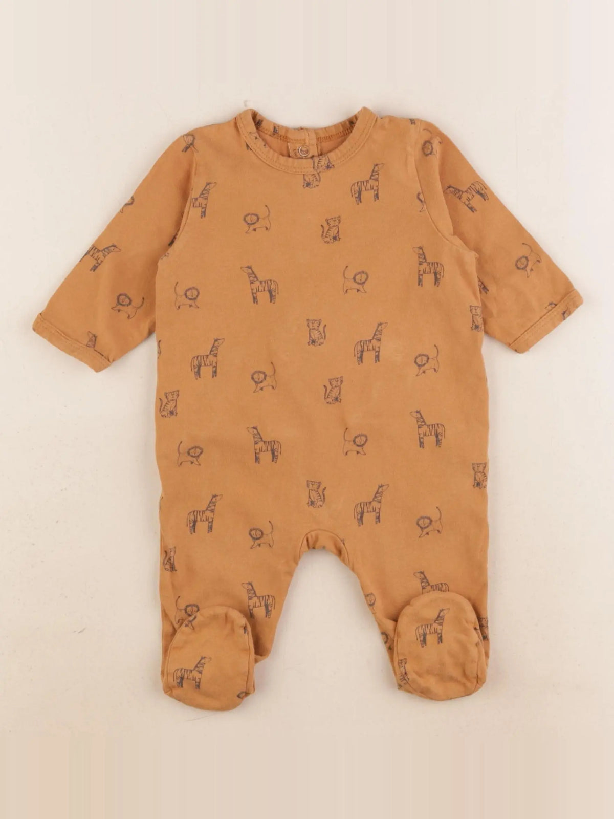Vertbaudet - pyjama coton marron - 3 mois
