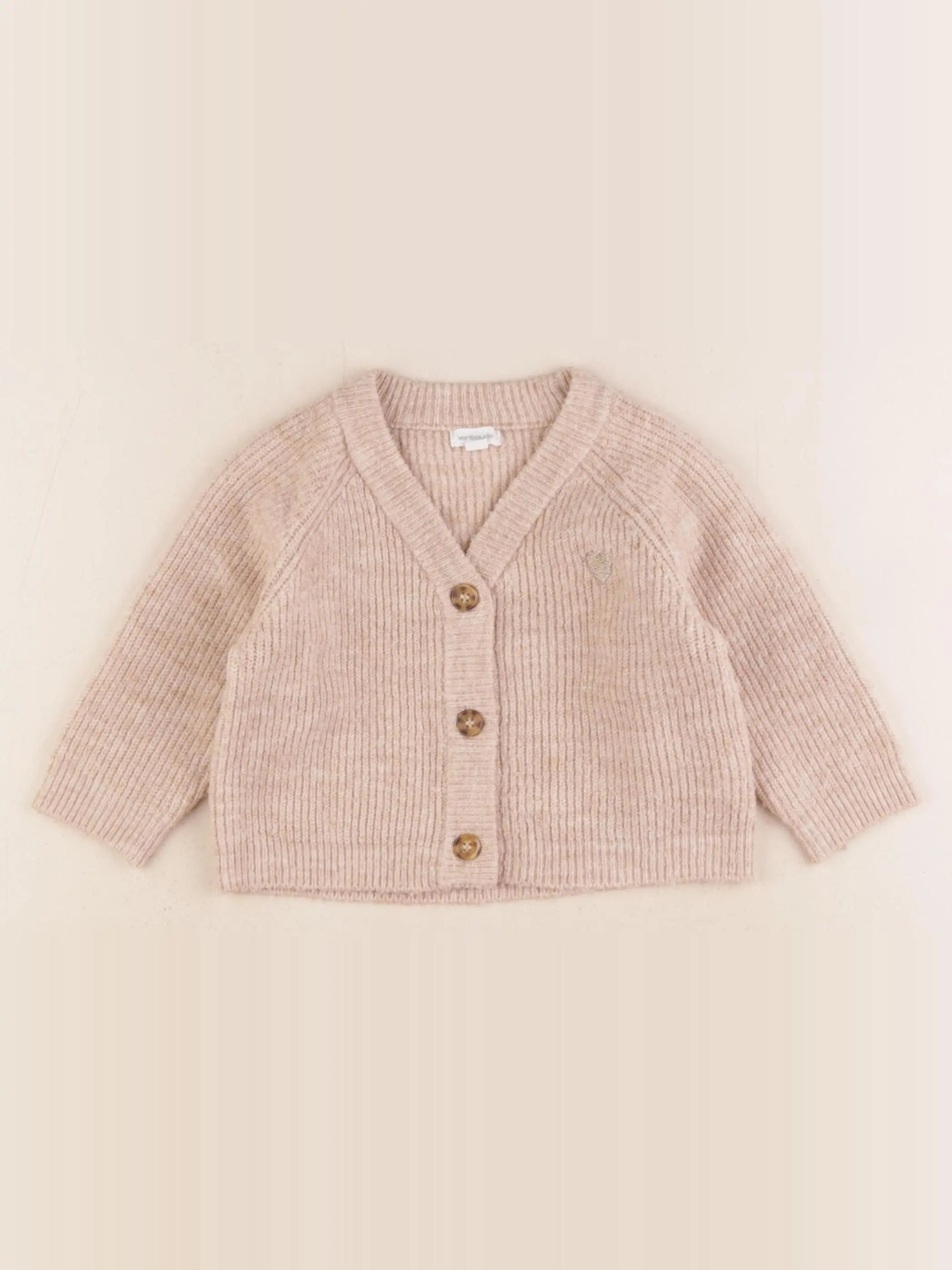 Vertbaudet - gilet marron - 9 mois