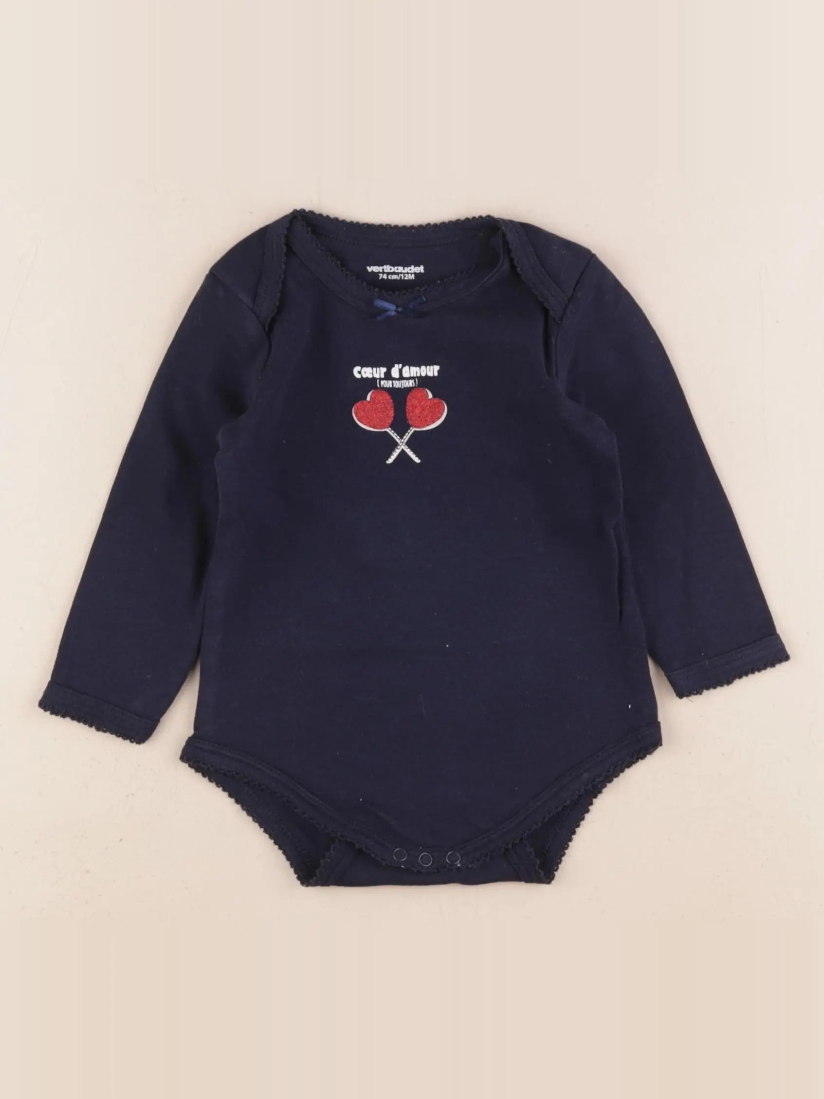 Vertbaudet - body bleu - 12 mois