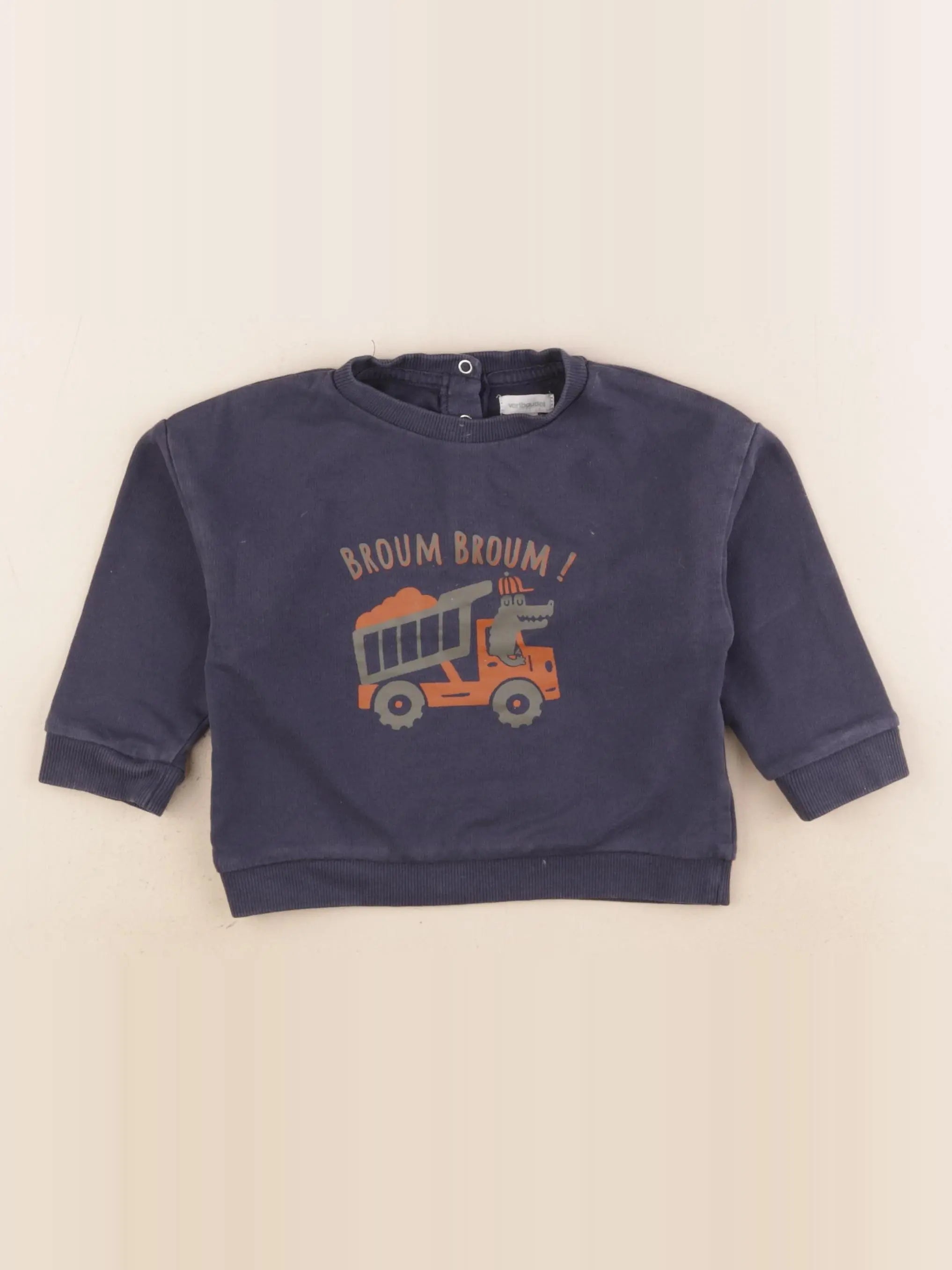 Vertbaudet - sweat bleu - 12 mois