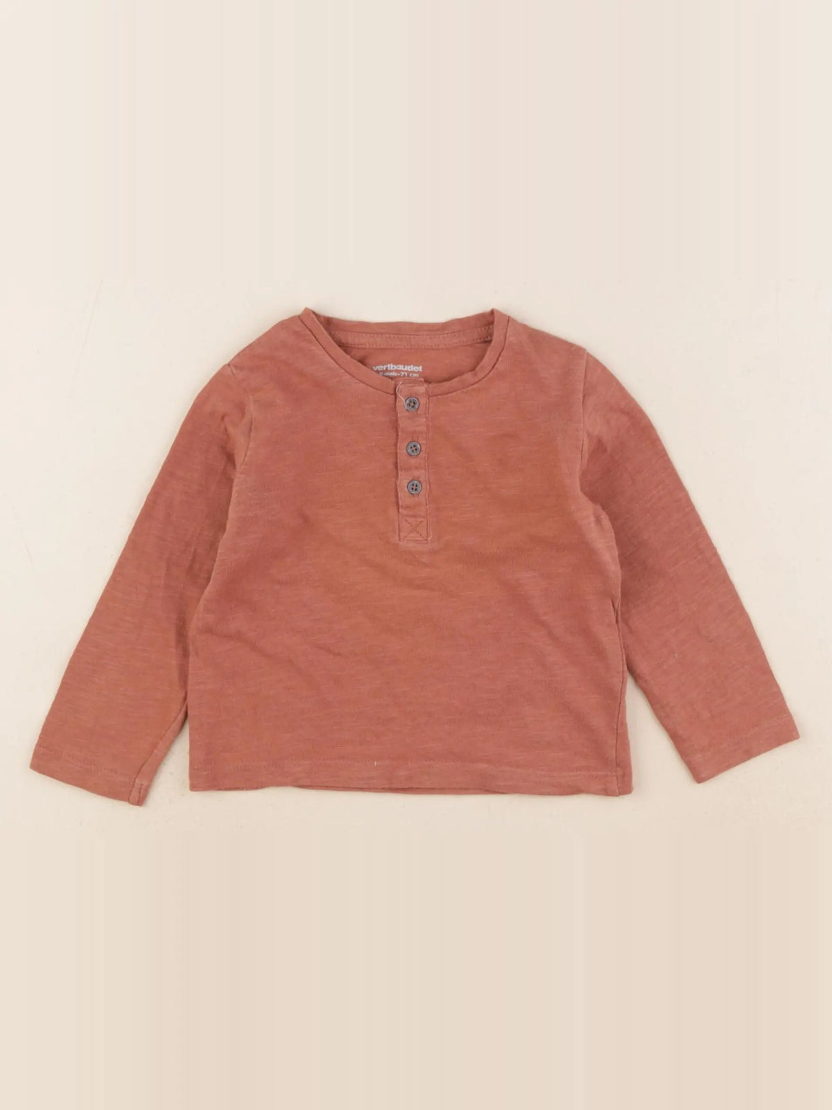Vertbaudet - tee-shirt marron - 9 mois