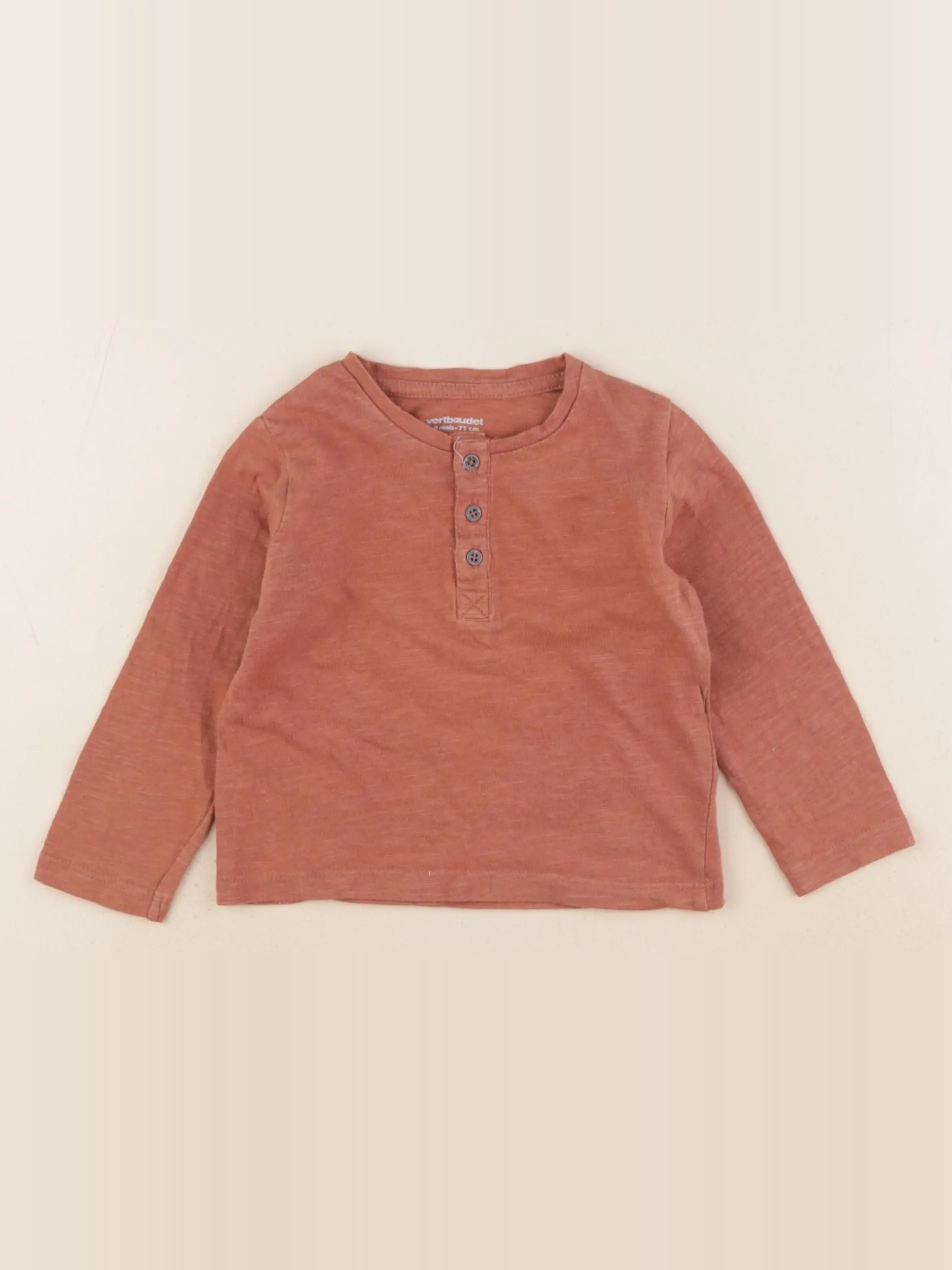 Vertbaudet - tee-shirt marron - 9 mois
