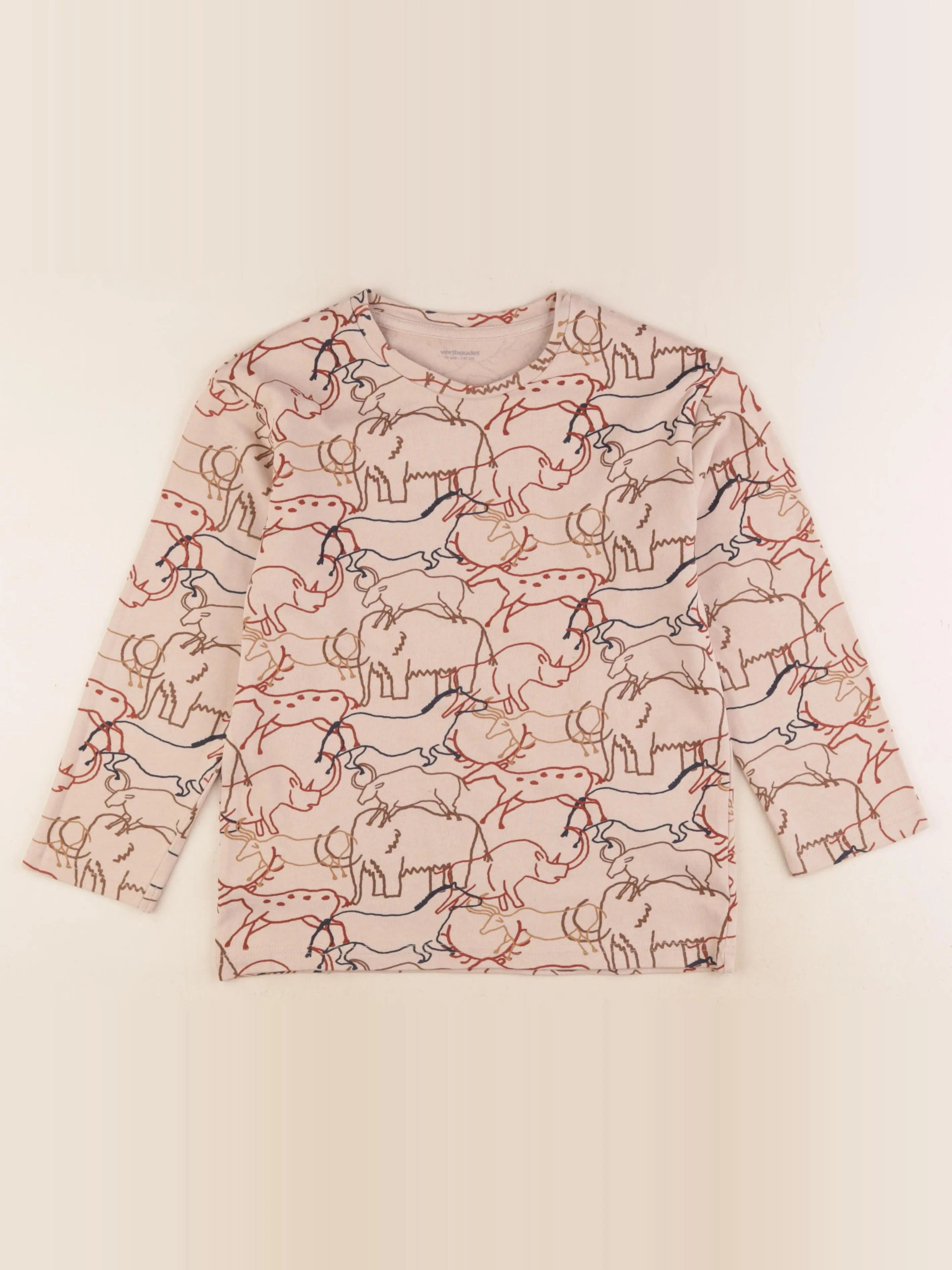Vertbaudet - tee-shirt beige - 10 ans