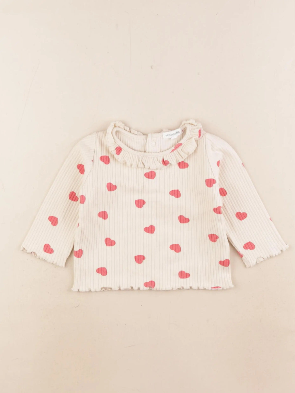 Vertbaudet - tee-shirt beige - 9 mois