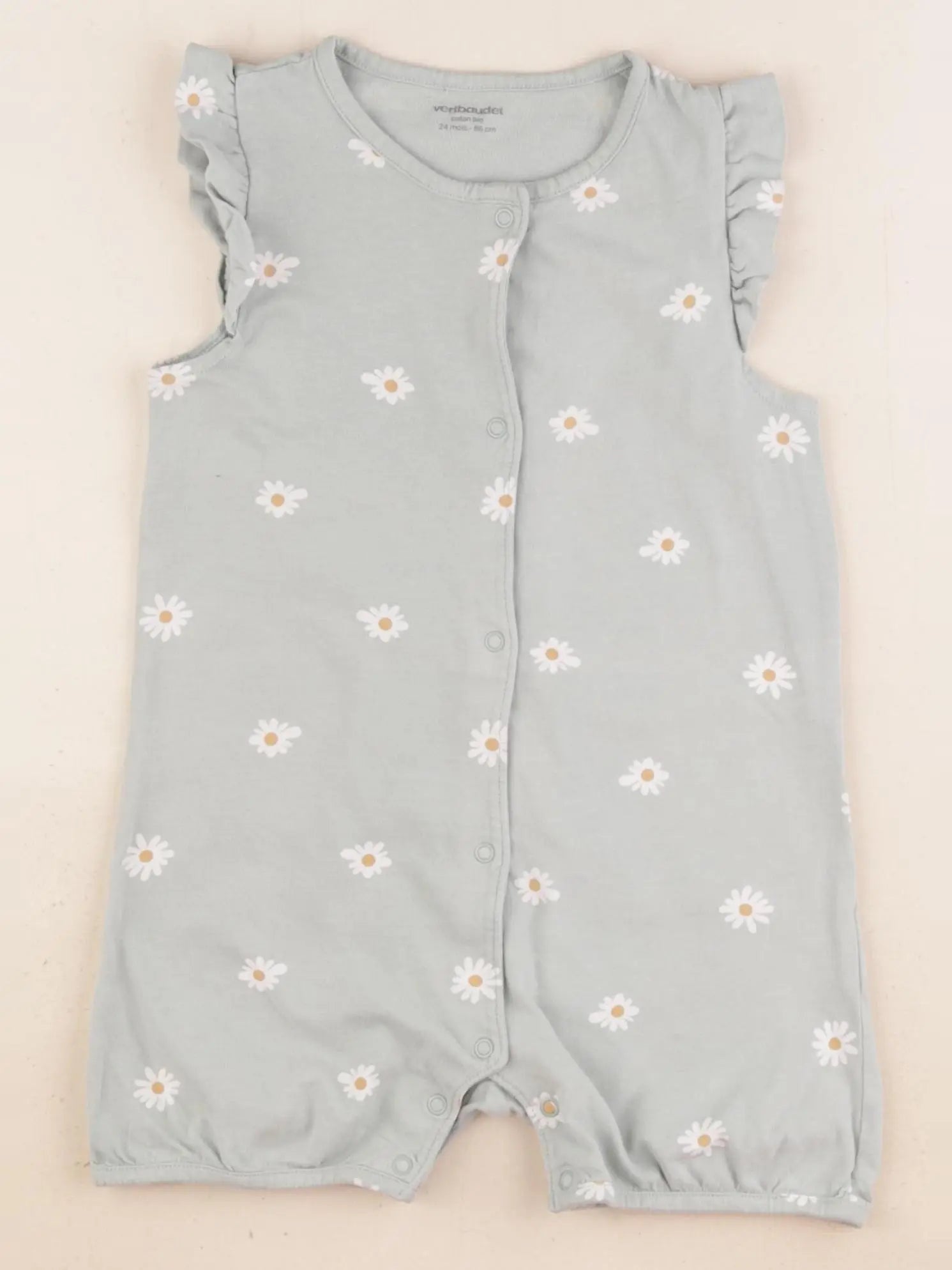 Vertbaudet - pyjama coton vert - 24 mois