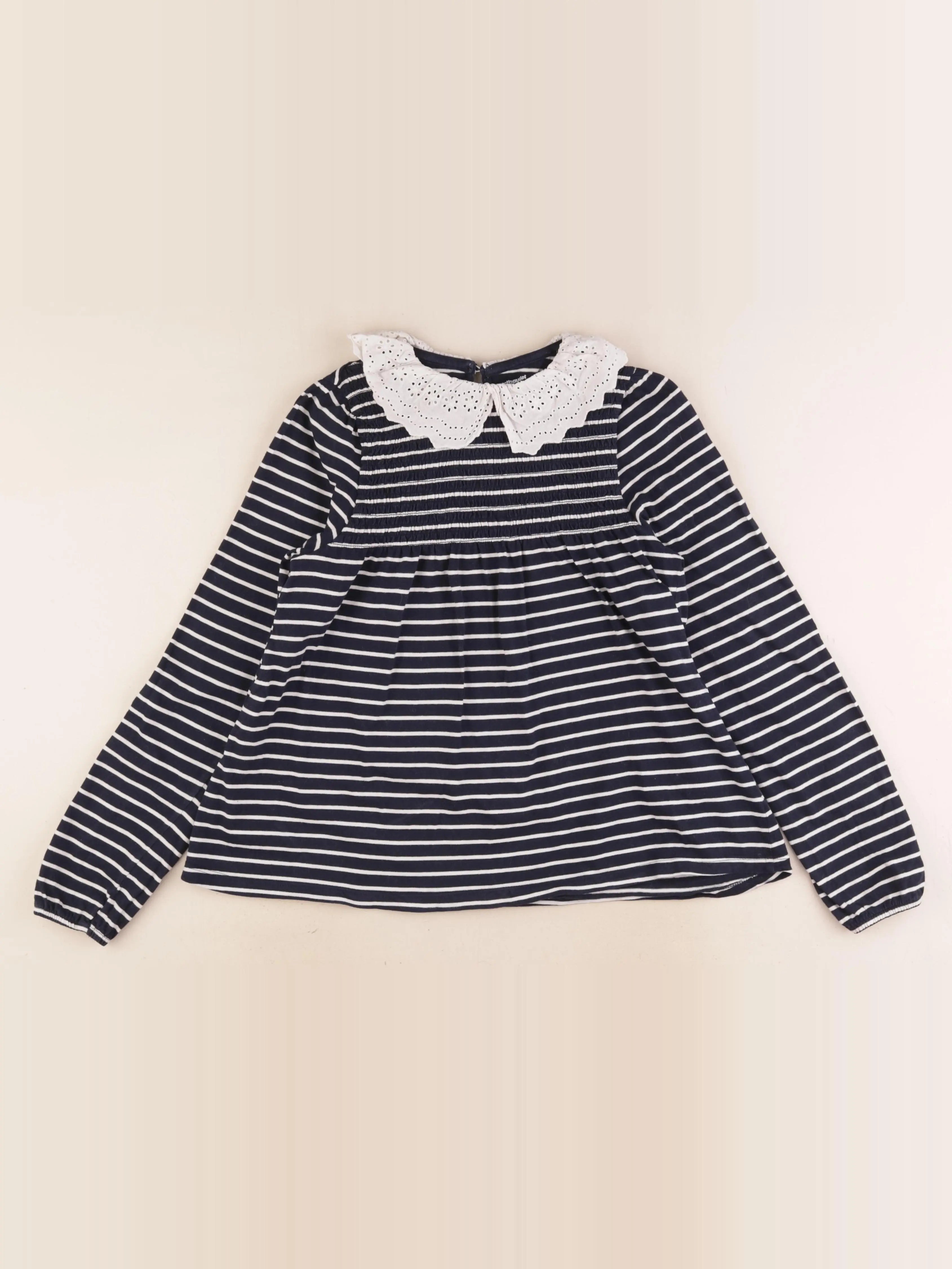 Vertbaudet - tee-shirt blanc, bleu - 14 ans